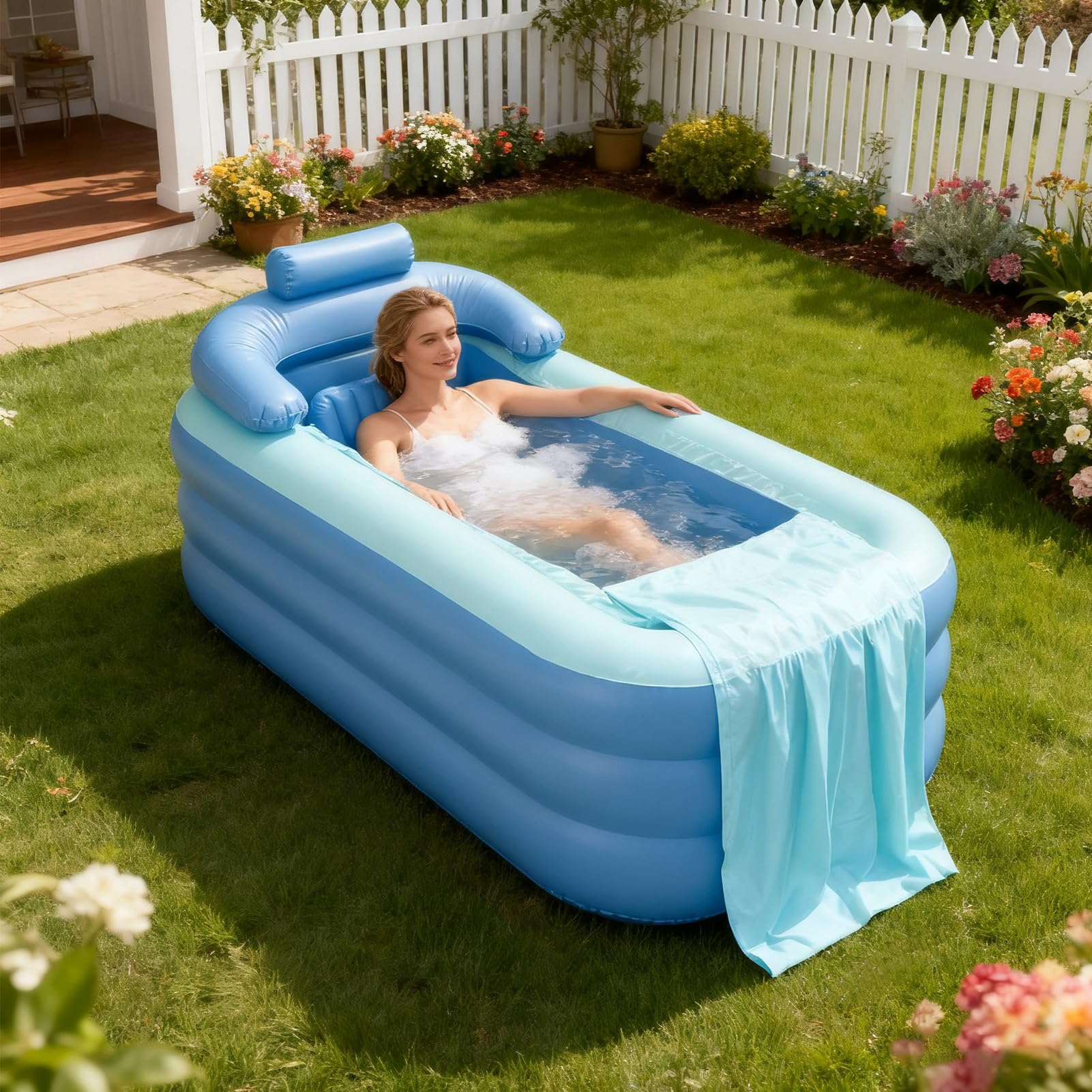 Bañera Inflable para Ducha Baño Plegable, Bañera de Spa, Suministros de