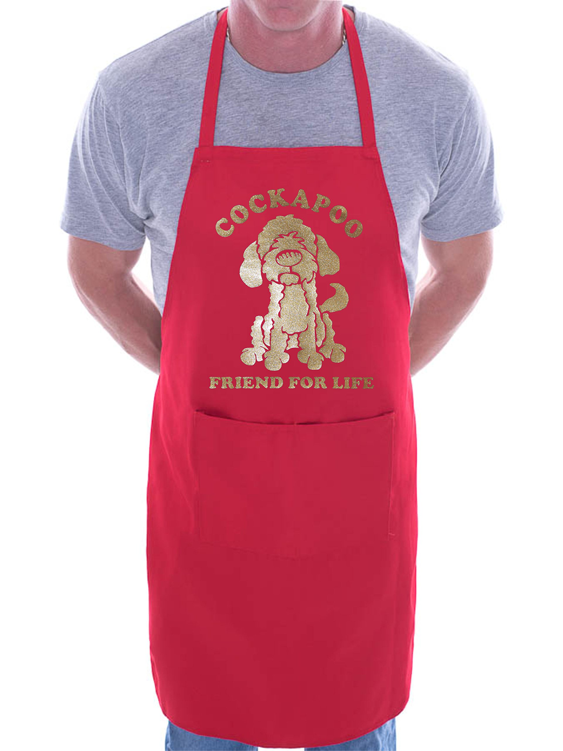Print4U Cockapoo Dog Lover Gift BBQ Cooking Funny Novelty Apron Red