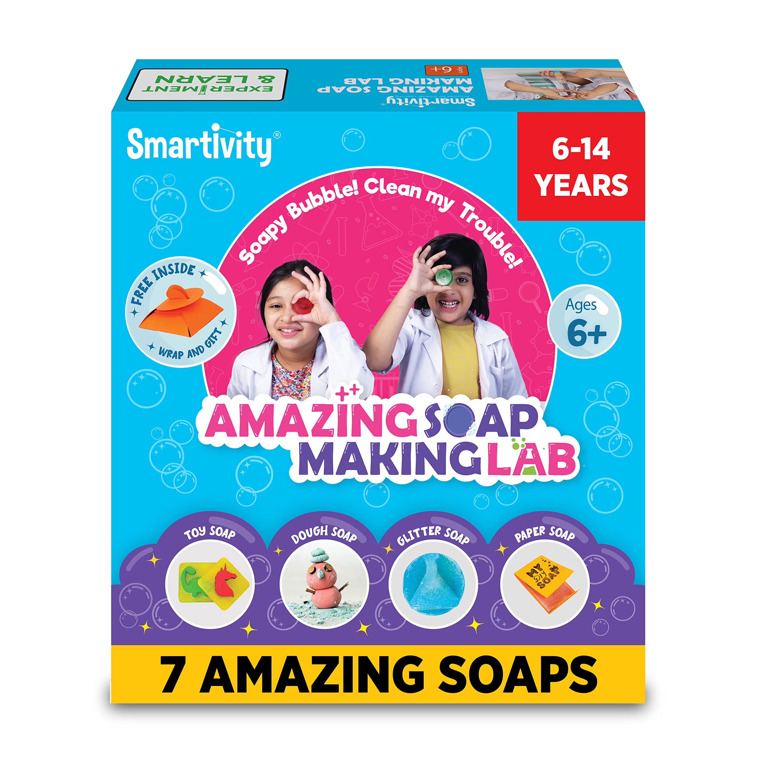 Smartivity Soap Making Kit for Kids 6 to 14 | 7 Types of Soaps | 5 Mould Shapes | Science Experiment Kit for Boys & Girls, Safe & Non - Toxic Kit for Birthday Gifts | STEM Toy DIY Fun Toys