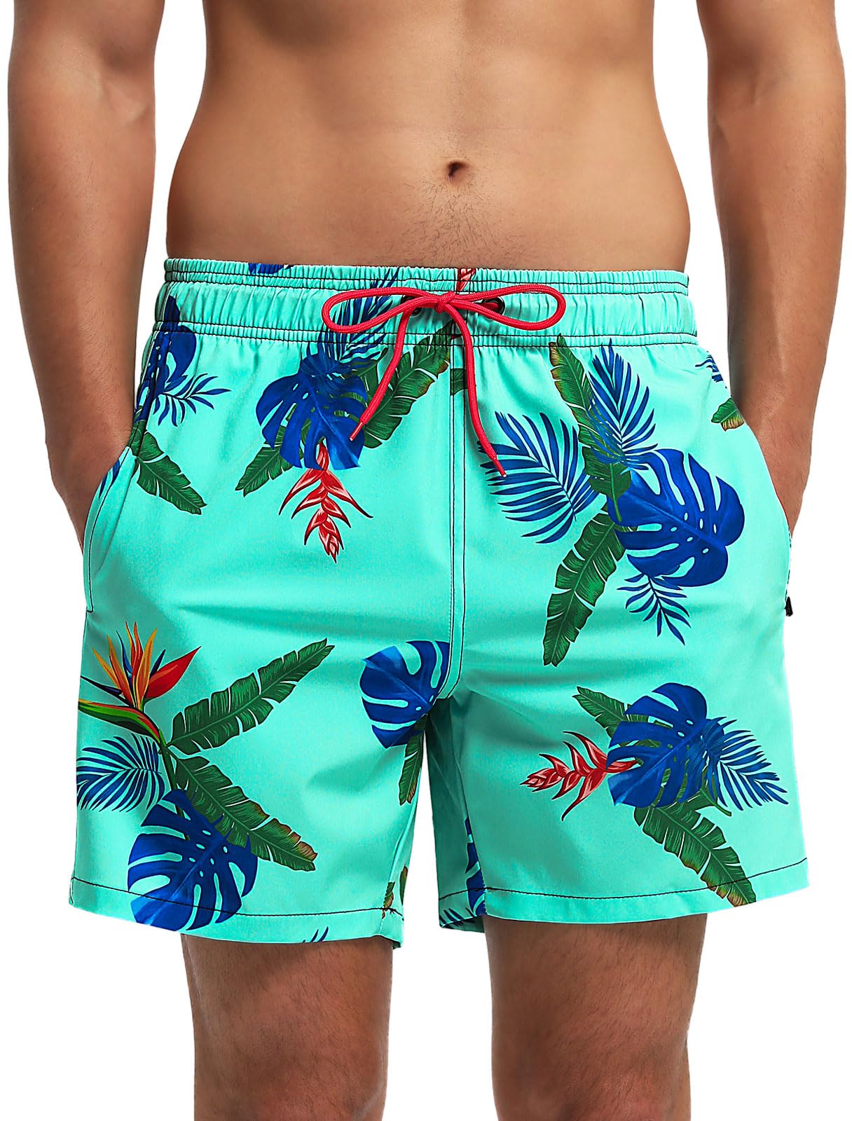 TMEOG Costume Uomo Mare Pantaloncini Casual, Costumi da Bagno Uomo Surf Lungo Costume da Spiaggia Piscina Pantaloncino Estivo con Tasche e Coulisse Regolabile