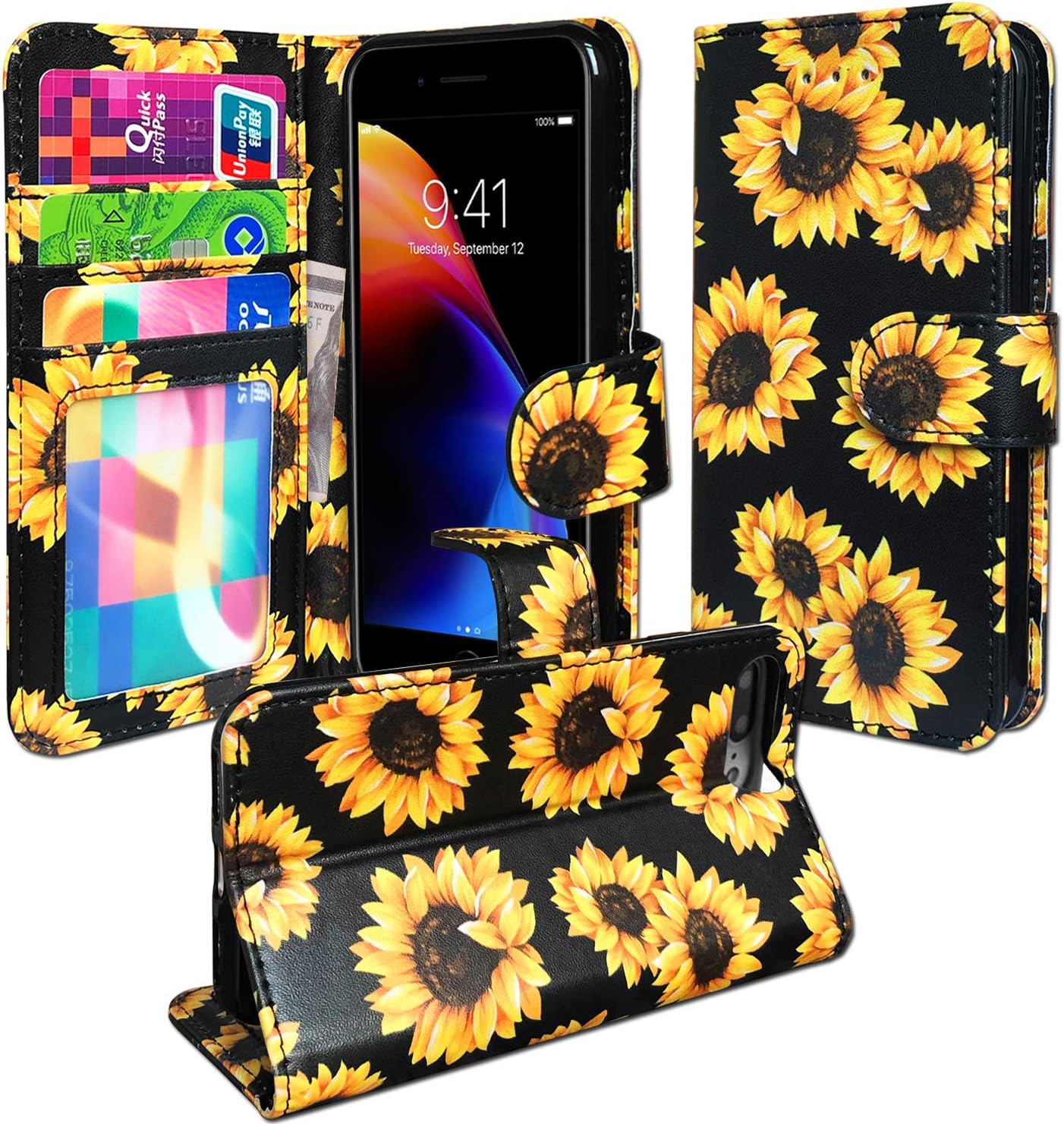 leather sunflower wallet