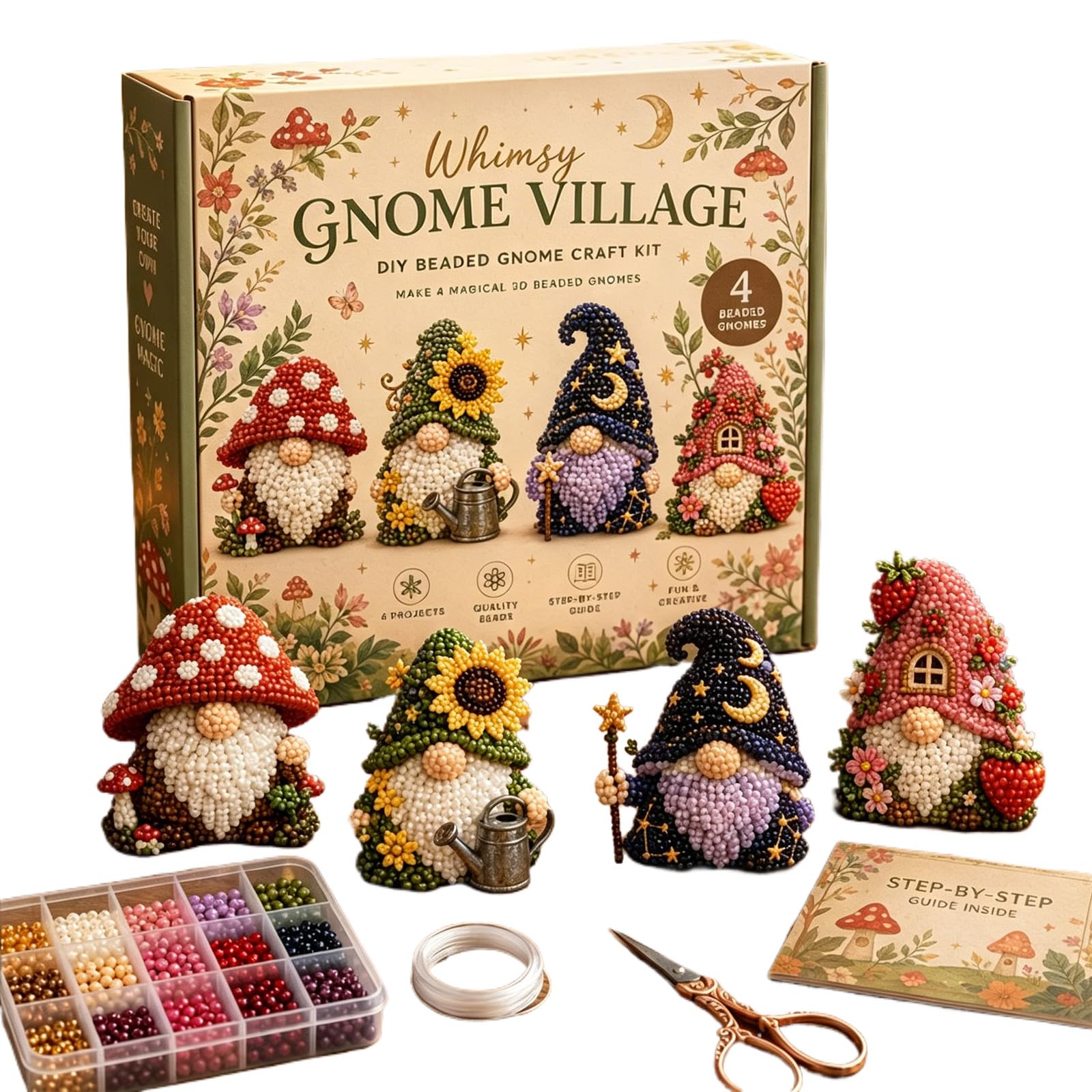 GETBSTOOP Tiny 3D Beaded Animal DIY Kit, DIY 3D Creative Bead Embroidery Kits, Cute Animals Beading Craft Set with Instructions, 3D Animal Themed Beadwork Kit for Beginners & Craft Enthusiasts