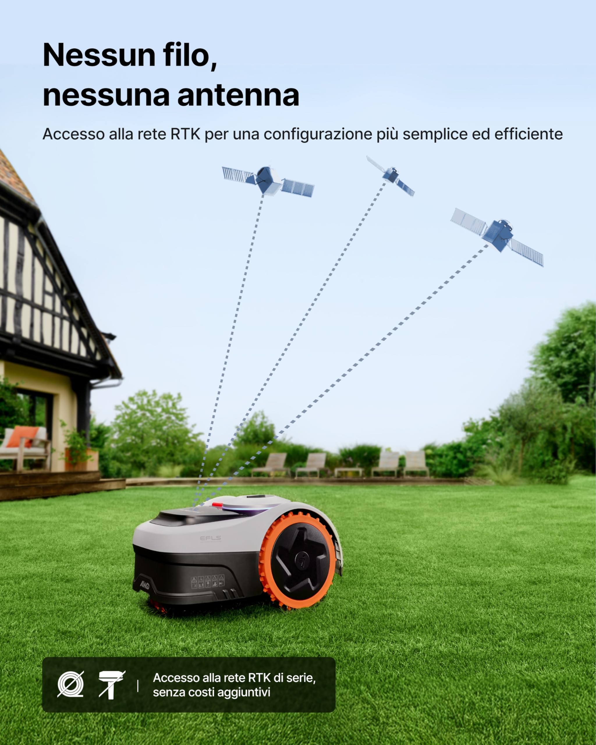 Segway Navimow i205 AWD Robot Tagliaerba Senza Filo Perimetrale - Kit con Garage S, Trazione Integrale per Pendii del 45%, EFLS NRTK + Visione, Non è Necessaria un'antenna RTK (Spedito separatamente)