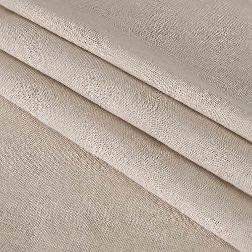 LOVOUS Nature Linen Needlework Fabric, Plain Solid Colour Linen Cloth Hemp Jute Fabric Table Cloth Garments Crafts Accessories, 20 by 62-Inch (Color 2)