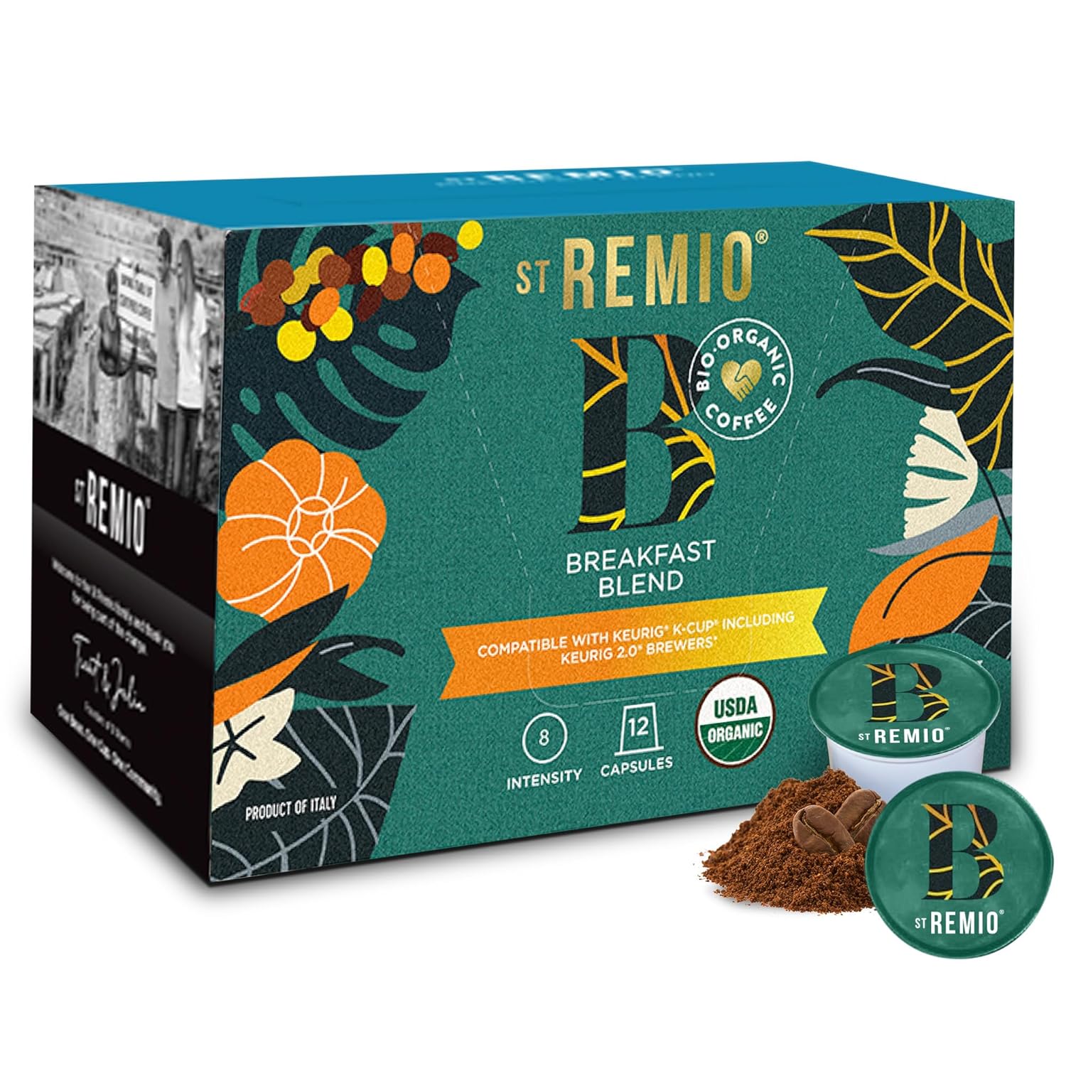 ST REMIO Coffee Pods Single Serve Cups Medium Roast Compatible with Keurig K-Cup 2 0 Brewers USDA Organic