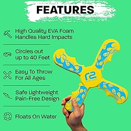 Kids Beach Toys Boomerang - Ultimate Beach Boomerangs for Beaches - Fun Easter Basket Stuffers for Boys & Girls - Playdates Sand Toys Soft Colorful Designs & Tons Of Fun Toy Easter Gifts For Kids