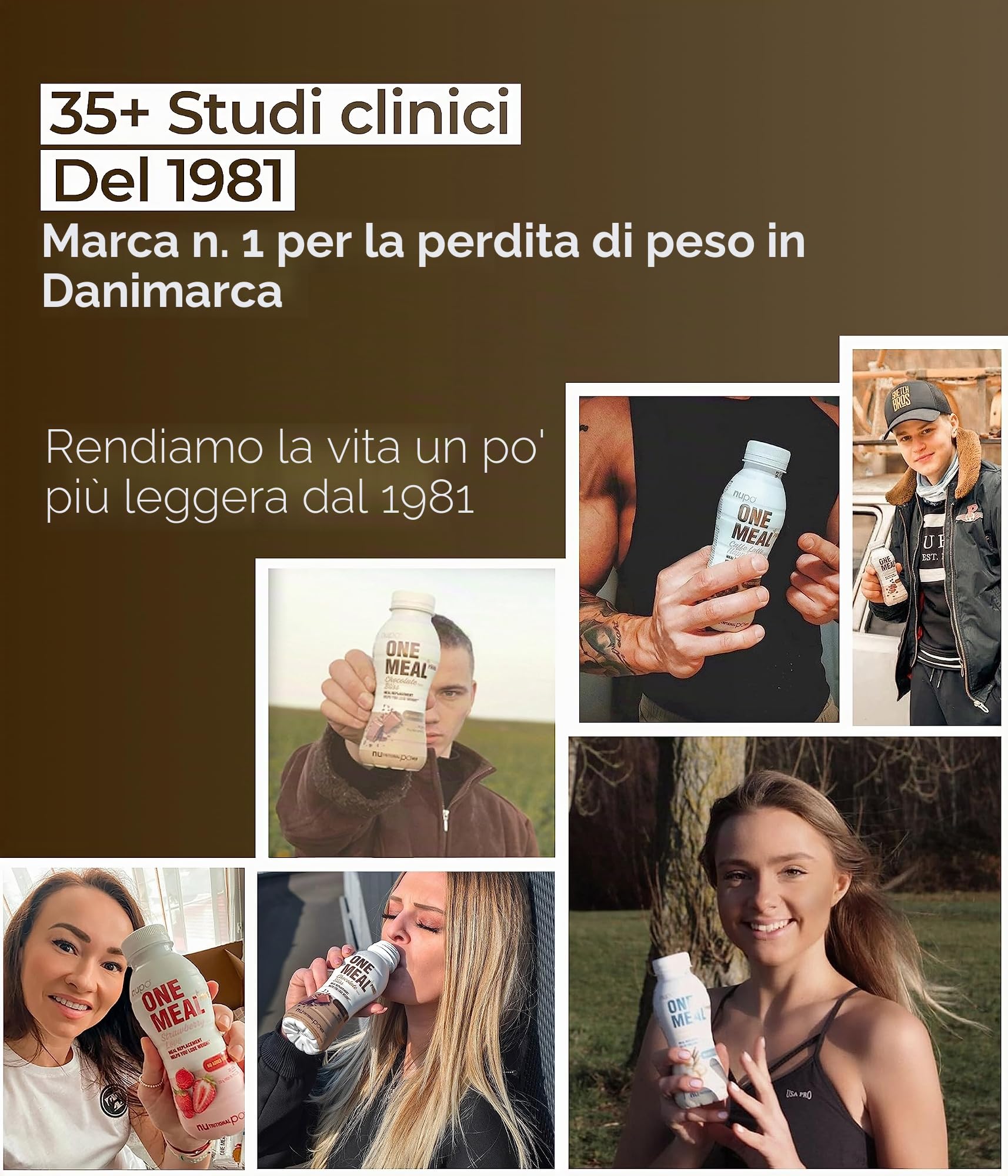 NUPO One Meal +Prime Caffè Latte - Ready-to-Drink Shake - Gustoso frullato sostitutivo del pasto con 24 vitamine e minerali - Alto contenuto proteico - Senza zuccheri aggiunti - 12 x 330ml