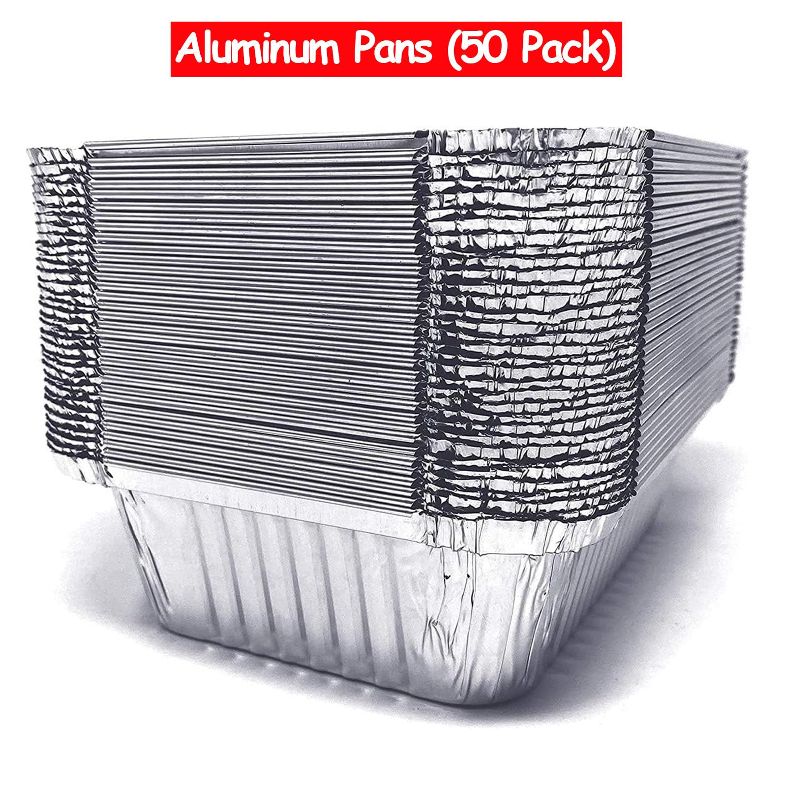50 Stück Aluminium-Grillschalen, Silberne Aluminium-Tropfschalen, 23,2 X 17,3 X 4,1 cm (1000 Ml), Fettschalen, Geeignet Zum Grillen, Backen, Kochen