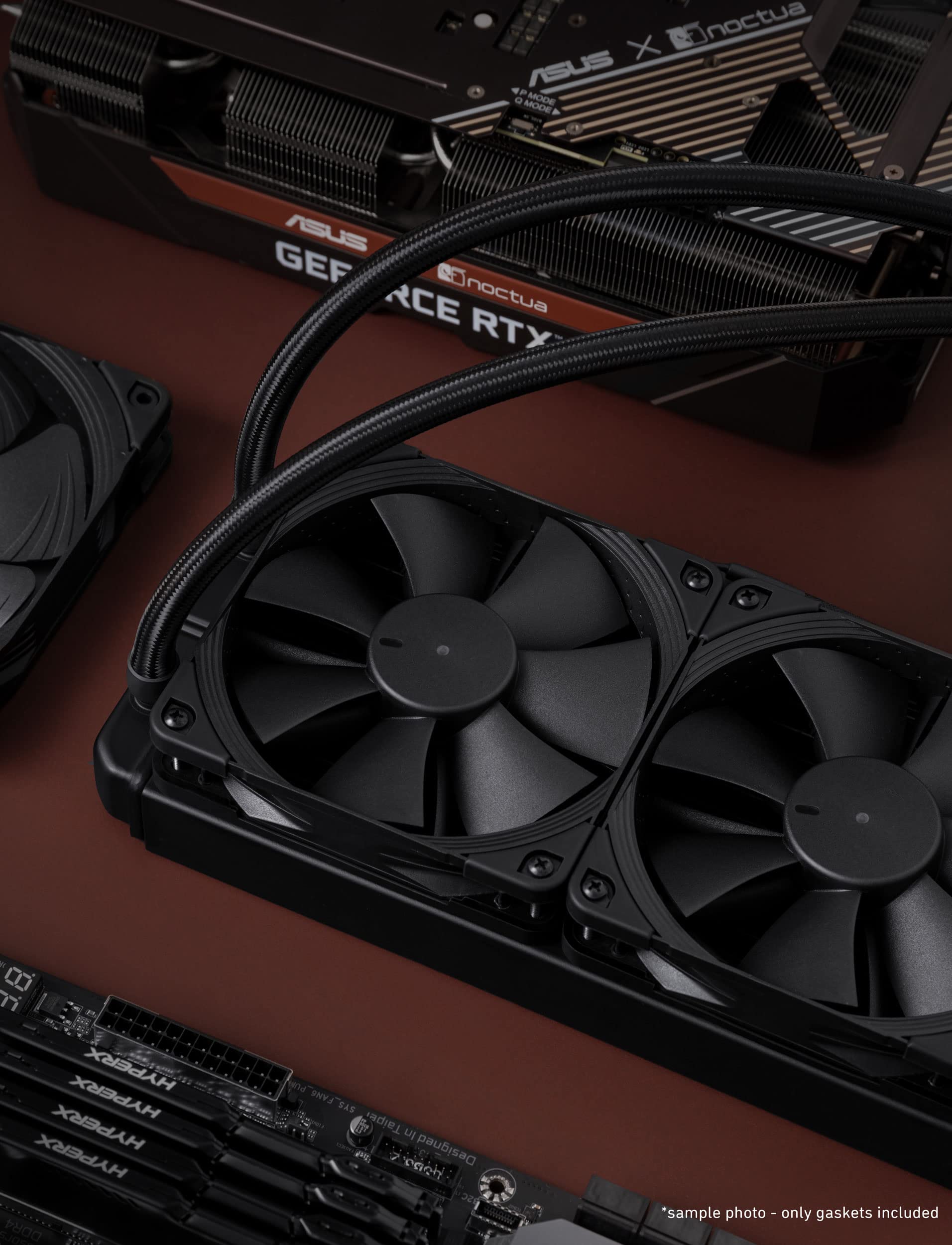 Noctua NA-SAVG1 chromax.black, Uszczelki Antywibracyjne do Wentylatorów 120x25 mm (3 w Zestawie, Czarne)