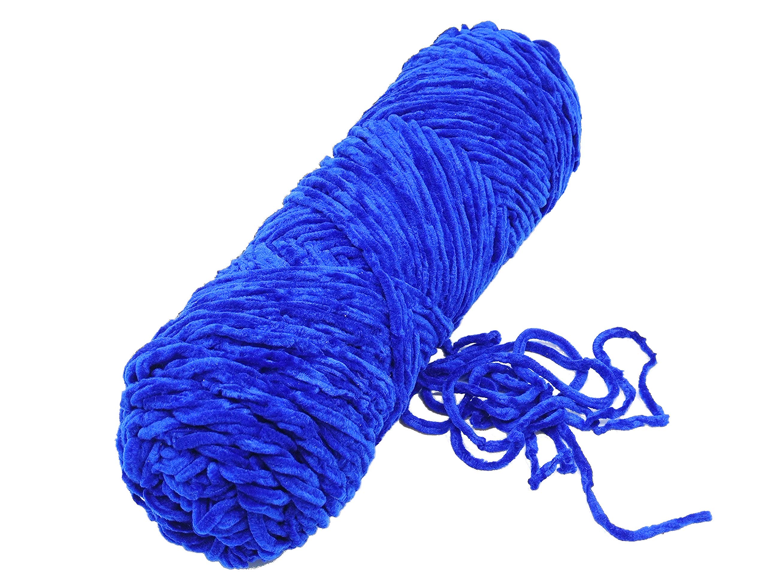 PRANSUNITA Softee Chunky Super Bulky Knitting Acrylic Yarn for Hand DIY Bag Blanket Cushion Crocheting Projects 100 GMS (Blue)