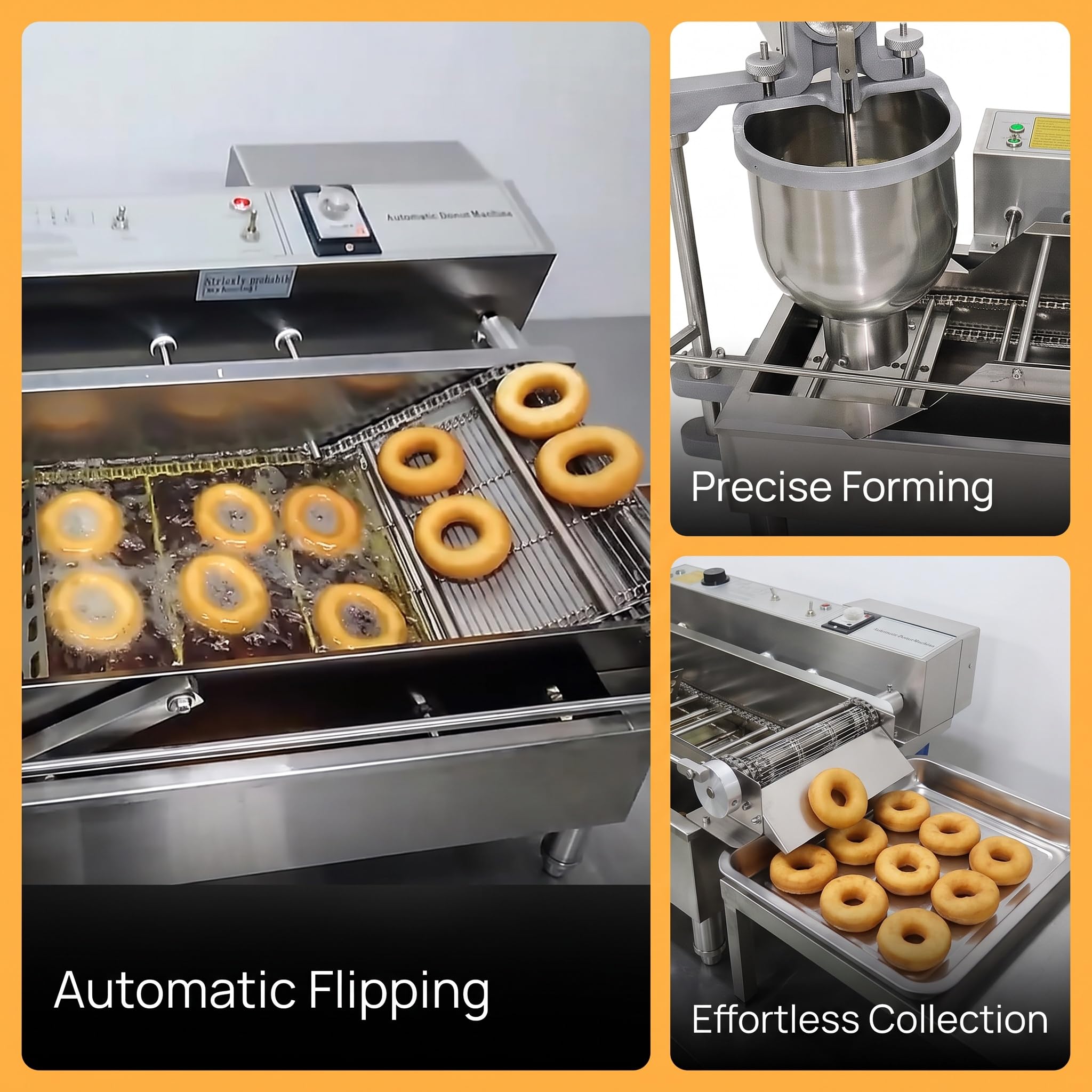Machine À Beignets Automatique À 2 Rangées, Machine À Beignets Commerciale, Friteuse Automatique, Machine De Collecte Des Beignets Avec Moules De 3 Tailles, Retournement Automatique, Comptage