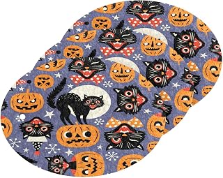 Scrub Sponge Halloween Pumpkins Kitchen Washing Dishes Cleaning Sponges Spooky Cats Moon Non Scratch Sponge for Dish Countertops Sinks Floors Showers Tile Sinks, 3 Pack