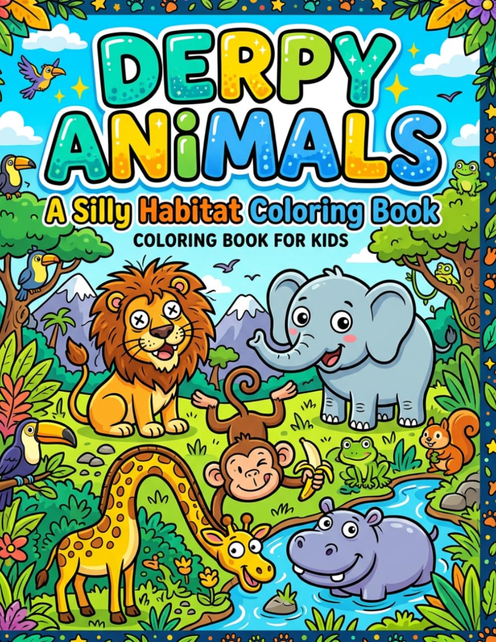 Derpy Animals: A Silly Habitat Coloring Book – 45 Hilarious Pages of Goofy Animals for Kids