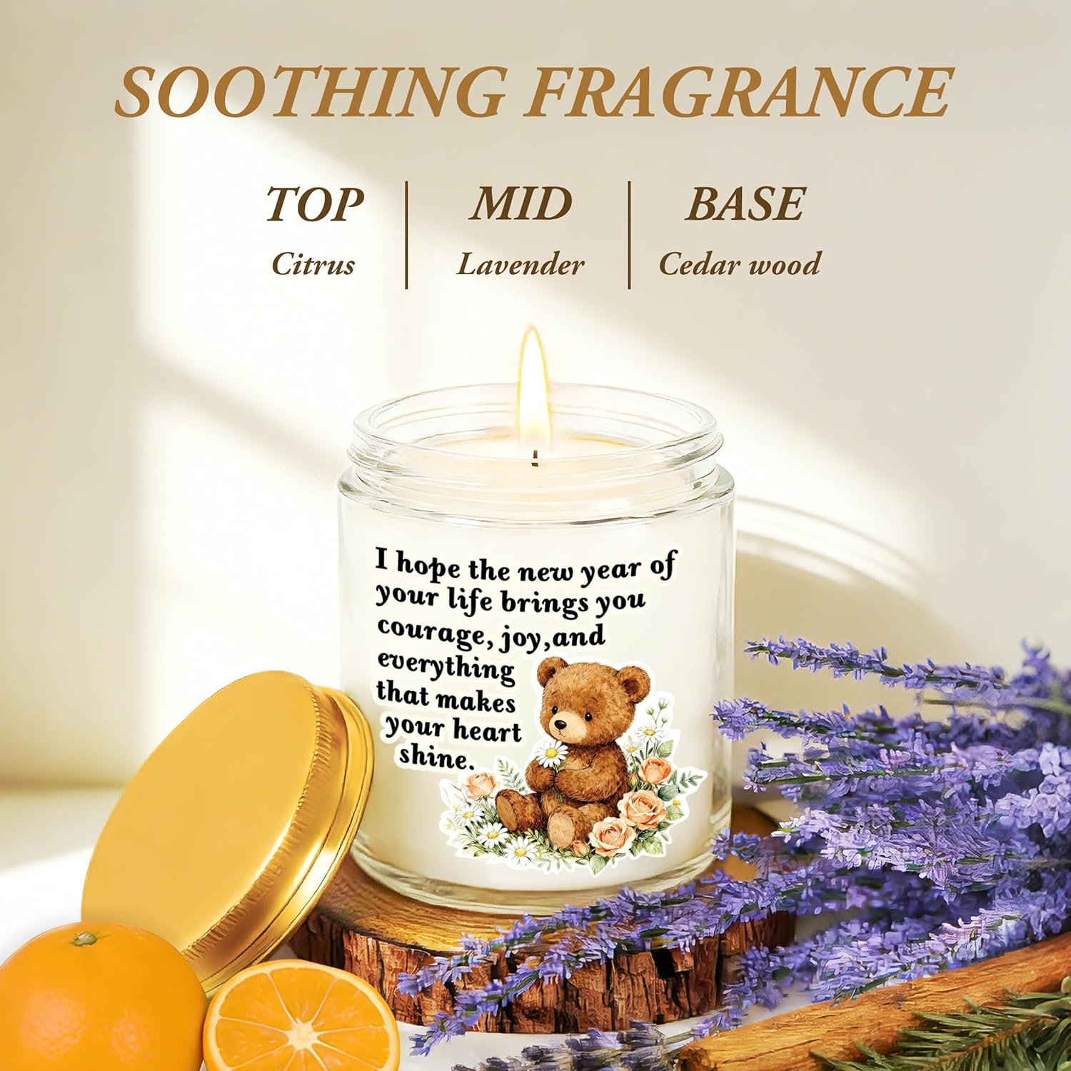 Birthday Gifts for Women, Christmas New Year Gifts for Wife Sister Mom Daughter Girlfriend Friend, Encouragement New Beginning Blessing Gift for Her, Funny Lavender Scented Candle - White - Image 3