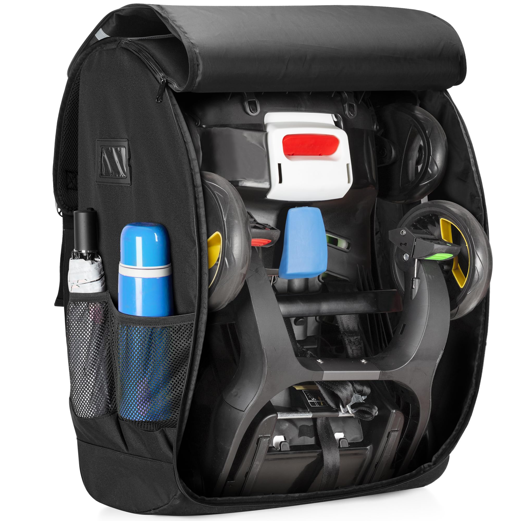 GRAOSO Car Seat Stroller Travel Bag Compatible with Doona for Airplane, Gate Check Stroller Backpack with 8mm Pearl Cotton Padding, Black, Patented