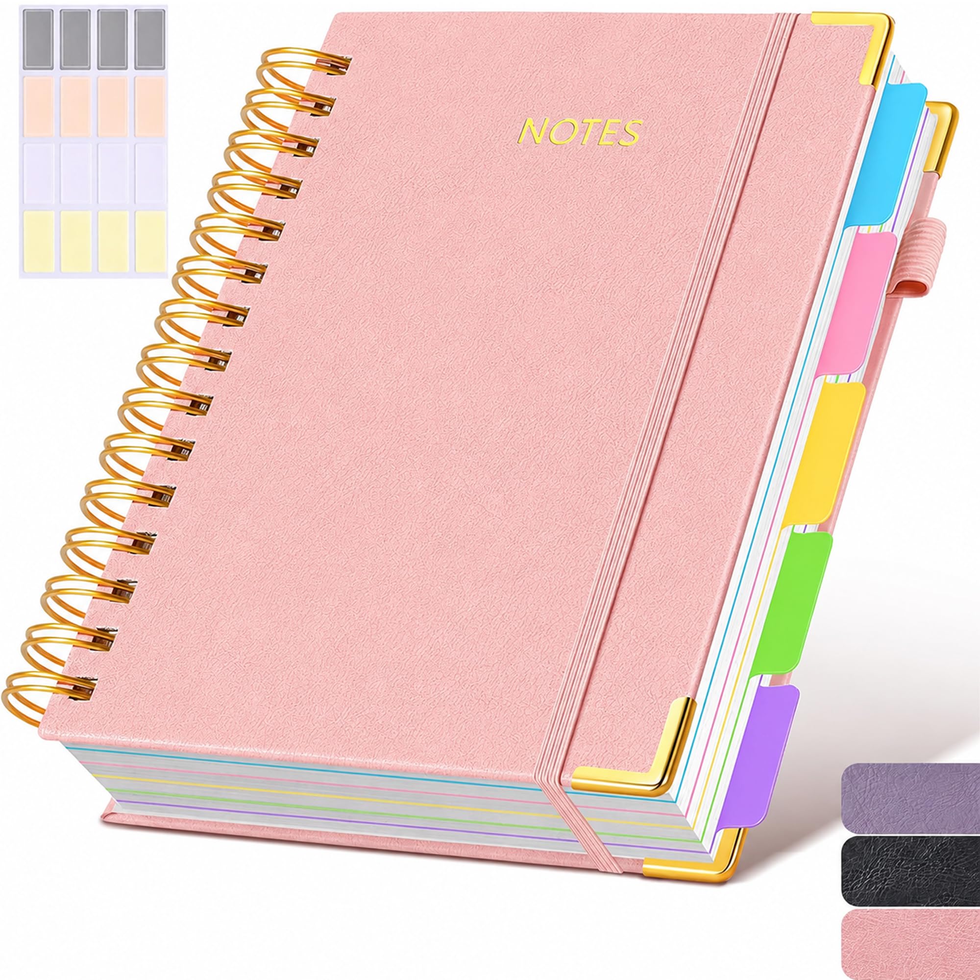 Jiangshun A5 Spiral Notebook & 5 Subject Organiser – 1 Pack 16.9x21.3cm