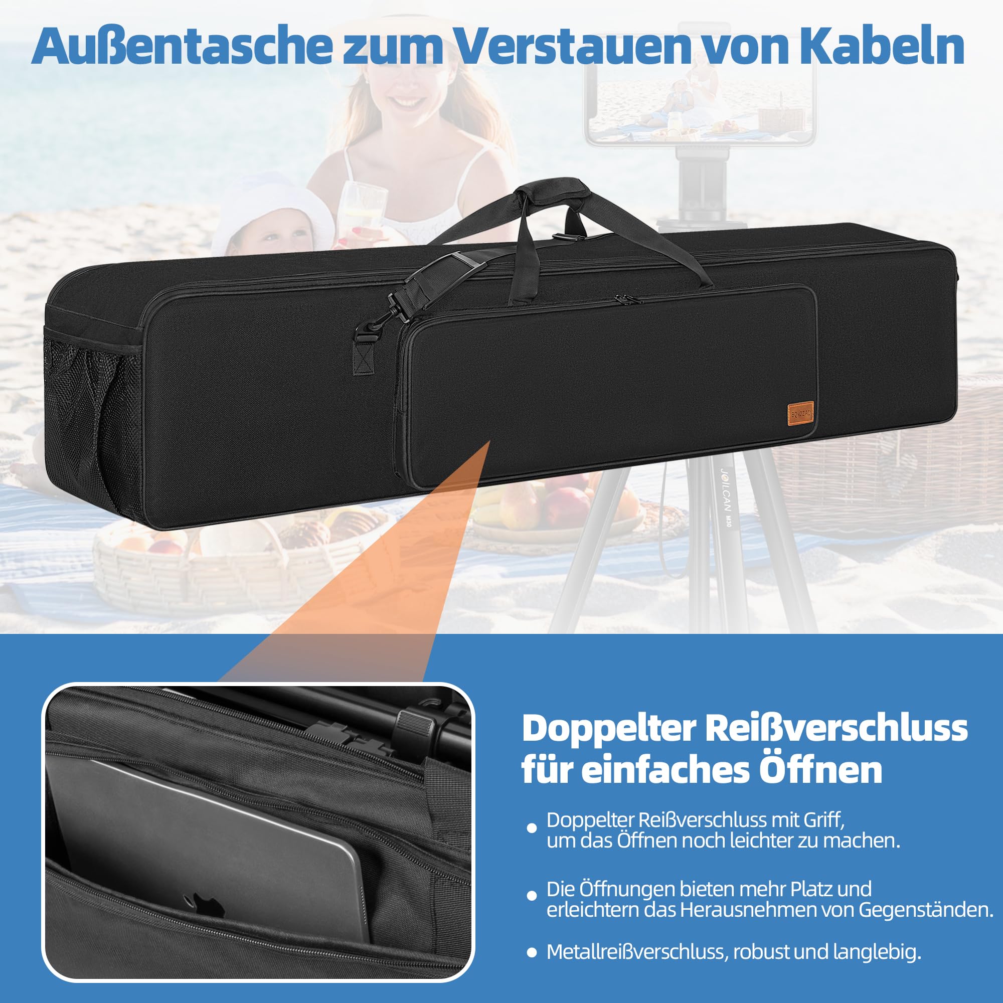 OUUTMEE 40" Tragbare Stativtasche 102 x 21 x 21 cm/40,2" x 8,3" x 8,3" Stativ Tragetasche mit Schultergurt，für Kamerastativ, Lichtstative, Einbeinstative und andere Fotoausrüstung