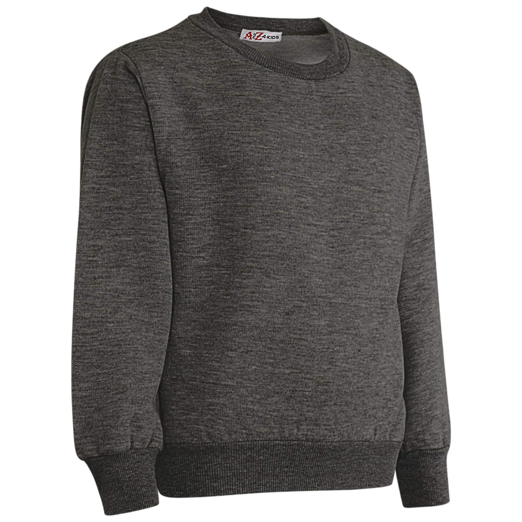 A2Z 4 Kids Chándal unisex de cuello redondo de forro polar para niñas y niños - T.S Plain Jumper 108 Charcoal 9-10