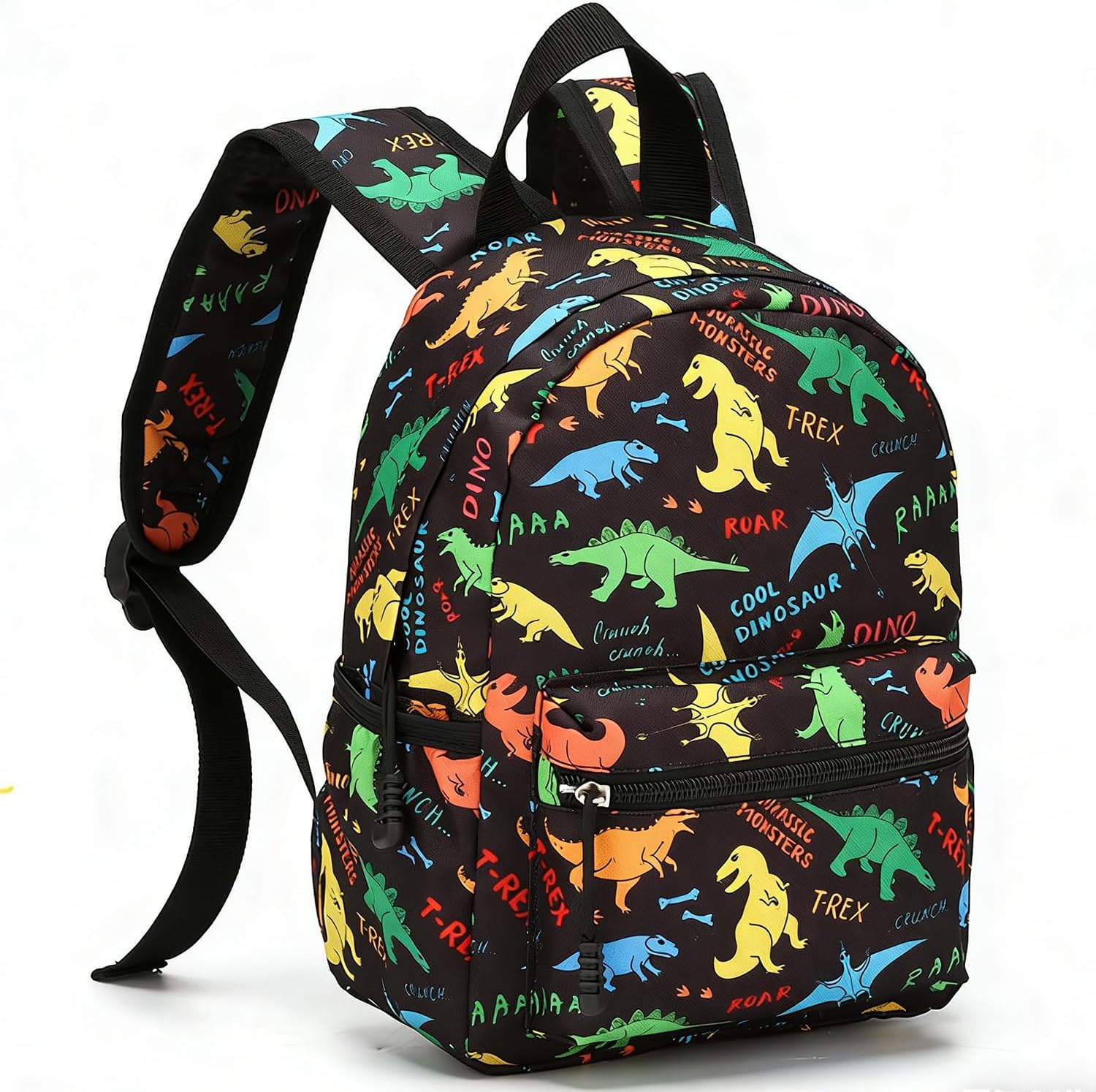 Mini Dinosaur Kids Backpack, Kids Backpack, Mini Dinosaur Bag Kindergarten Canvas Rucksack, Children's School Bag, Cute Cartoon Schoolbag, Holiday Travel Bookbag Outdoor Daypack for 3-6 Year Old