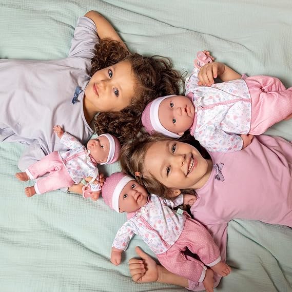 La Baby Caucasian 11-inch Small Soft Body Baby Doll | JC Toys - La Baby | Washable |Removable White & Pink Floral Outfit w/Hat, Pacifier & Blanket | for Children 12 Months +