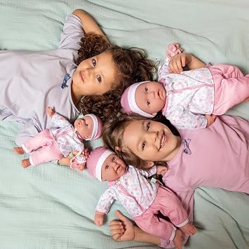 La Baby Caucasian 11-inch Small Soft Body Baby Doll | JC Toys - La Baby | Washable |Removable White & Pink Floral Outfit w/Hat, Pacifier & Blanket | for Children 12 Months +