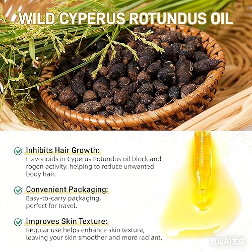 Miniatura 3 de 2 unidades de aceite Cyperus Rotundus, aceite Cyperus Rotundus para depilación, educar el crecimiento del vello corporal, piel suave e hidratante,