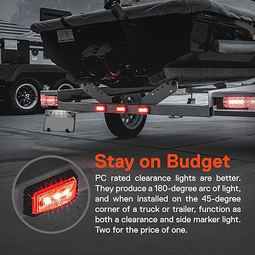 Miniatura 3 de Luz de marcador LED ámbar de 2,5 pulgadas con bisel negro DOT FMVSS 108 SAE P2PC montaje superficial impermeable IP67 luces de marcador lateral para