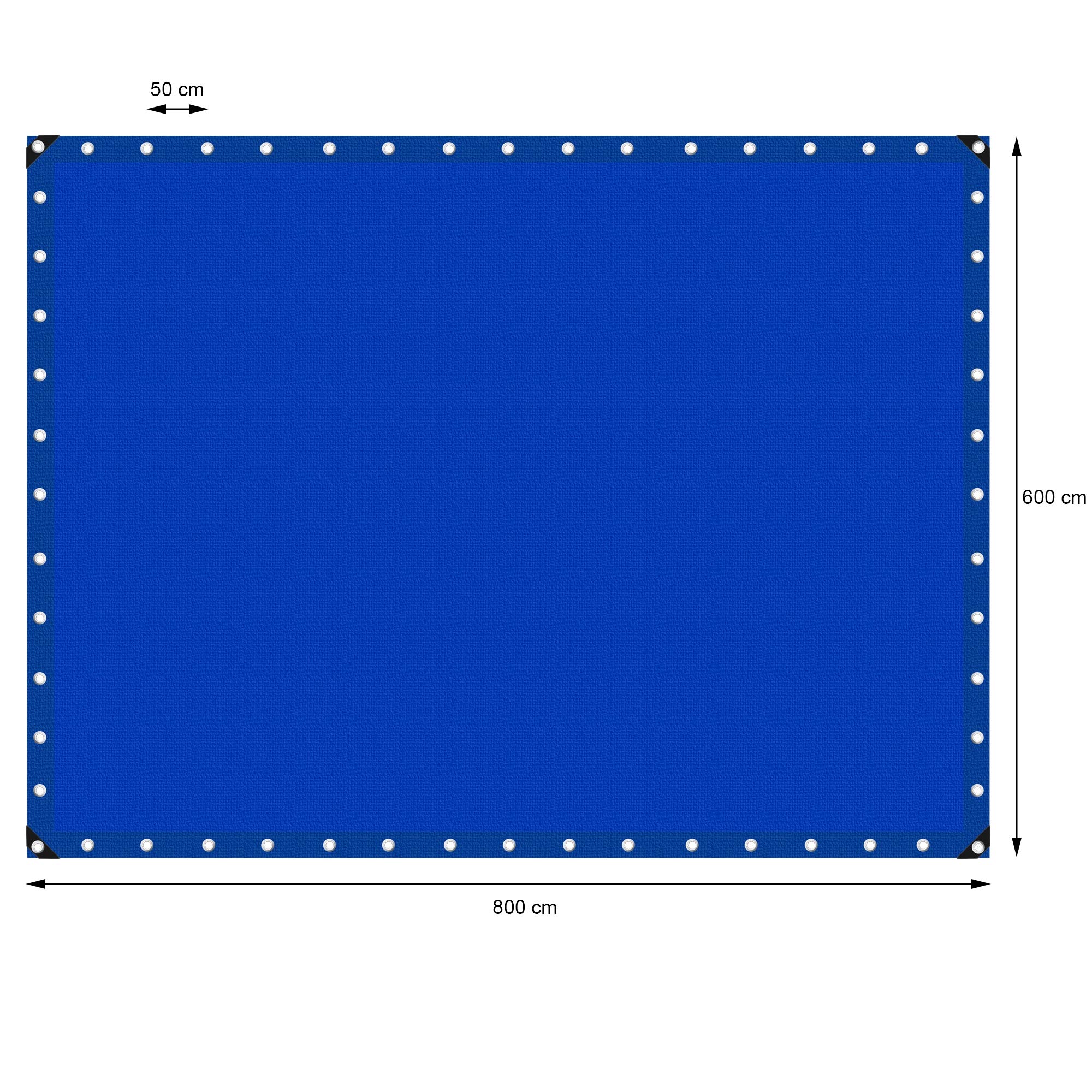 ECD Germany plandeka plandeka z oczkami 6x8m 48m² 180g/m² niebieska polietylenowa odporna na plesn wodoodporna odporna na rozdarcia plandeka ochronna plandeka na lódz plandeka ogrodowa plandeka na