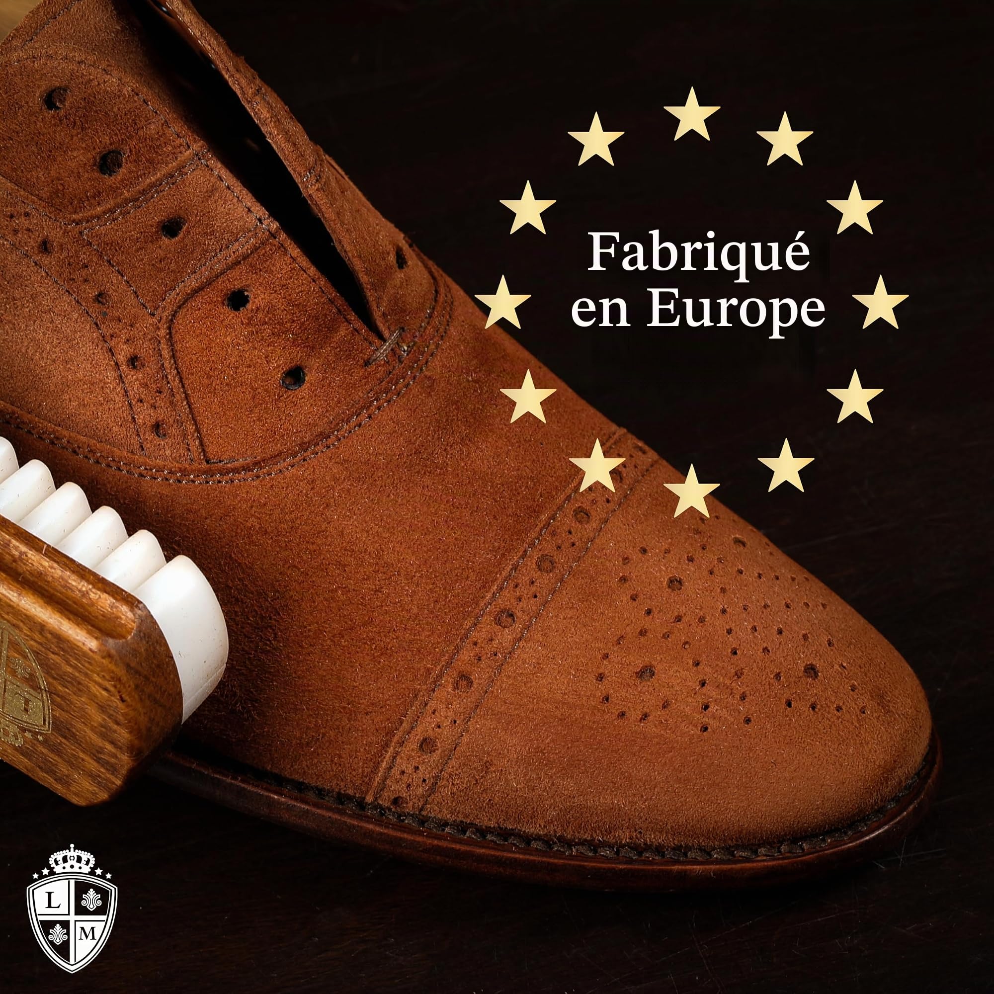 Langer & Messmer kit de cirage daim d'entretien de chaussures pour cuir suédé - Kit de cirage avec brosses à chaussures pour le cuir nubuck - Produit d'entretien pour rafraîchir les couleurs