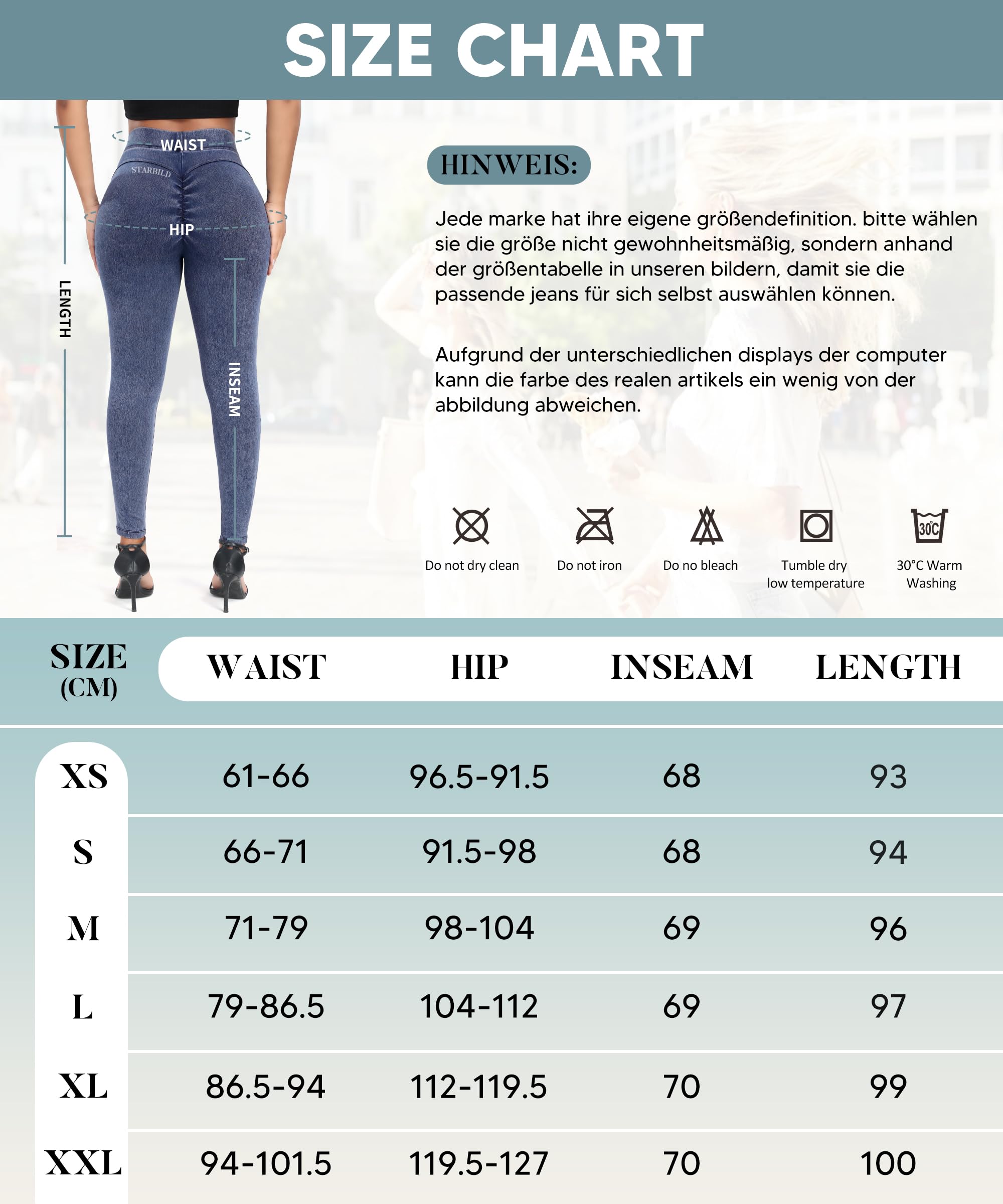 STARBILD Skinny Jeans pour Femme Slim Fit, Push Up Jegging Extensible Taille Haute