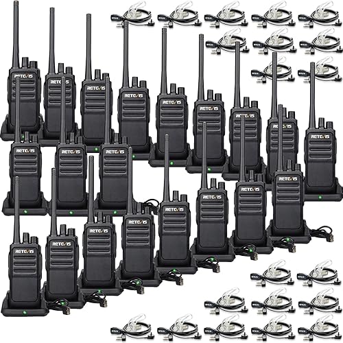 Retevis Walkie Talkies RT17 con auricular, radio de 2 vías de largo alcance, resistente, recargable Walkie Talkies para adultos, de mano para