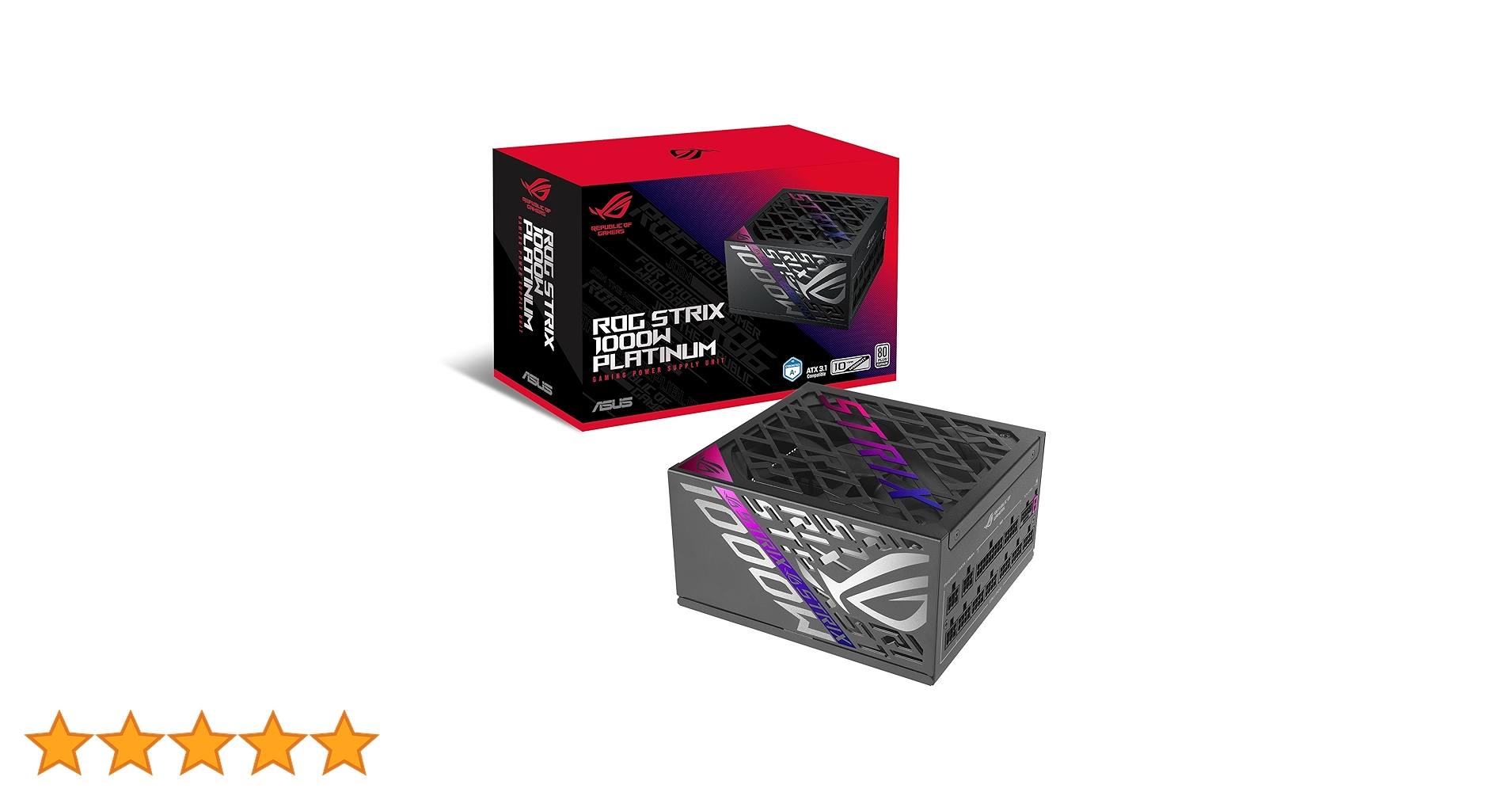 ASUS ROG STRIX 1000P PLATINUM 電源ユニット 80PLUS Platinum電源ユニット「ROG-STRIX-1000P-GAMING-WHITE