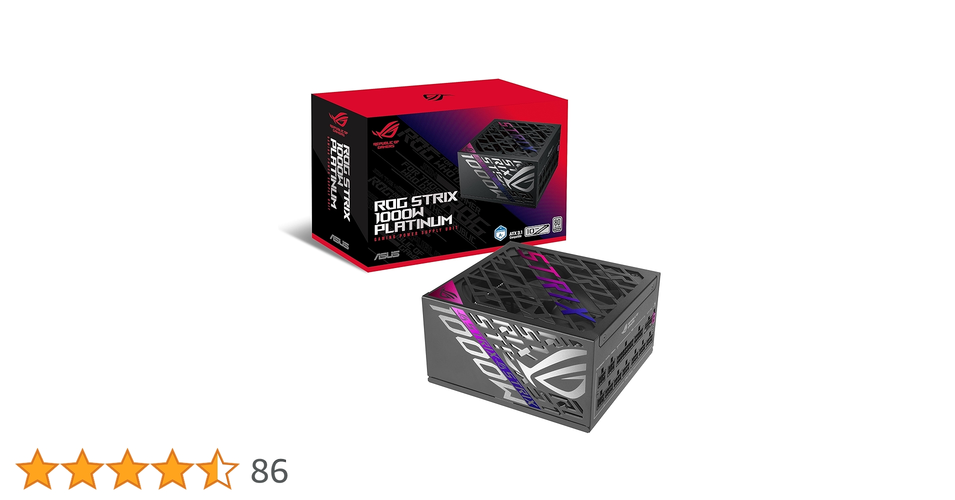 【未開封】ASUS ROG STRIX 1000W Platinum ASUS ROG Strix 1000W Platinum (Fully Modular Power Supply