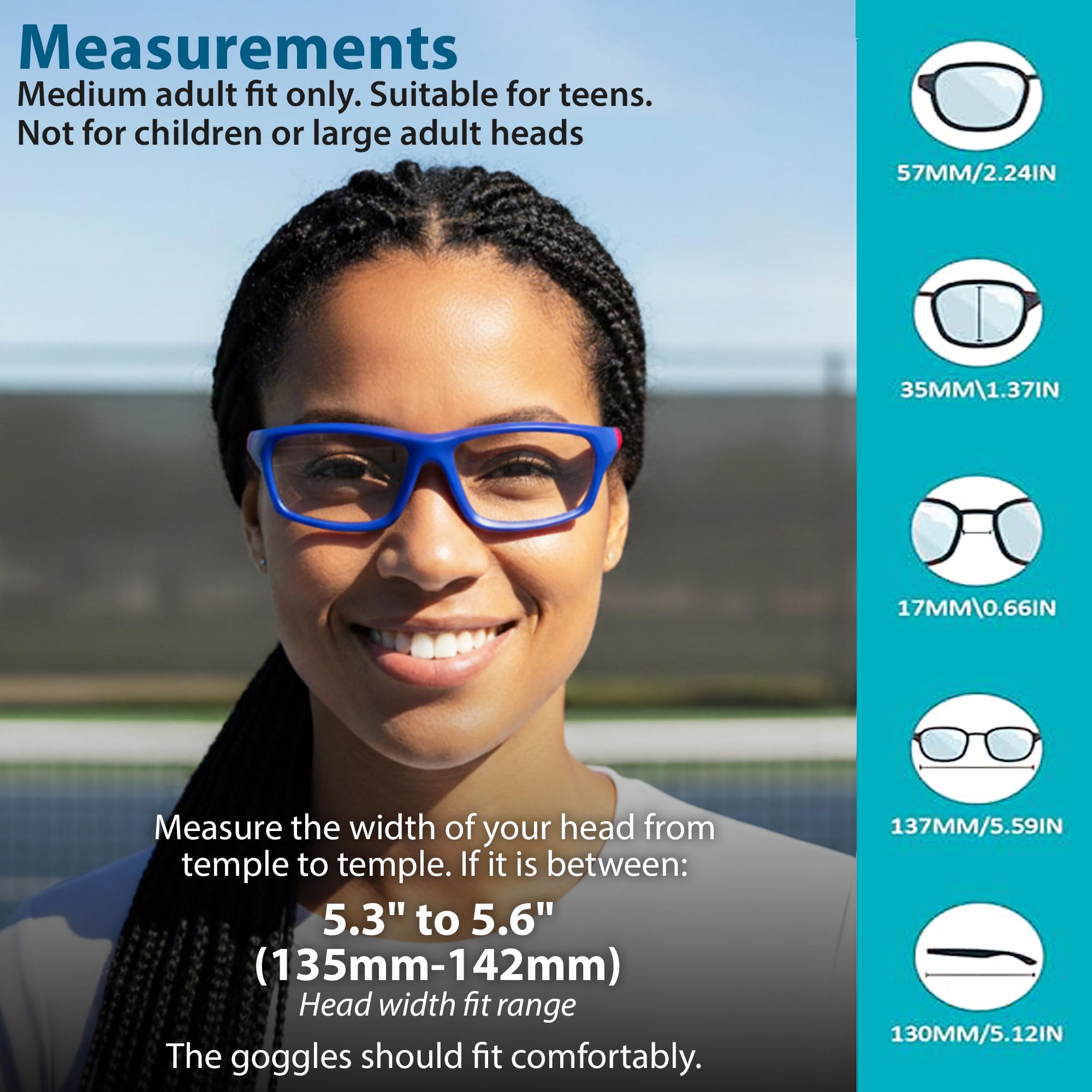 BLUE CUT Gafas de protección deportiva, lentes antivaho, gafas de seguridad para baloncesto y deportes al aire libre