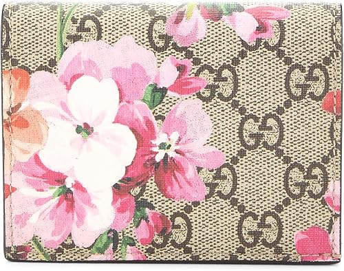 Pre-loved Pink Original GG Supreme Canvas Compact Blooms Wallet, Pink