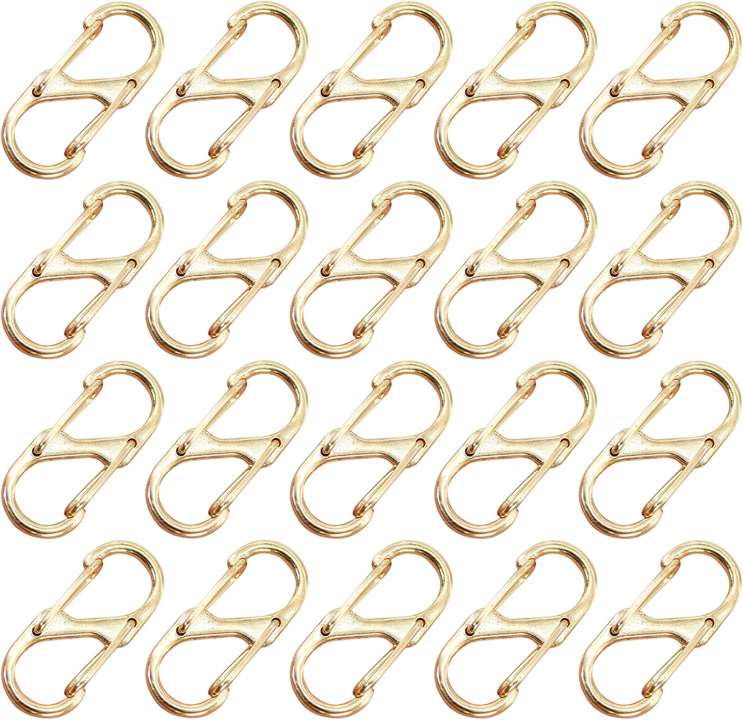 JazSwirl Anti Theft Zipper Clips, 20 Pack Alloy Gold Silver Zipper Locks for Backpacks Purses and Luggage, Travel Security Theft Deterrent Zippers Lock Clips for Bags (Gold)