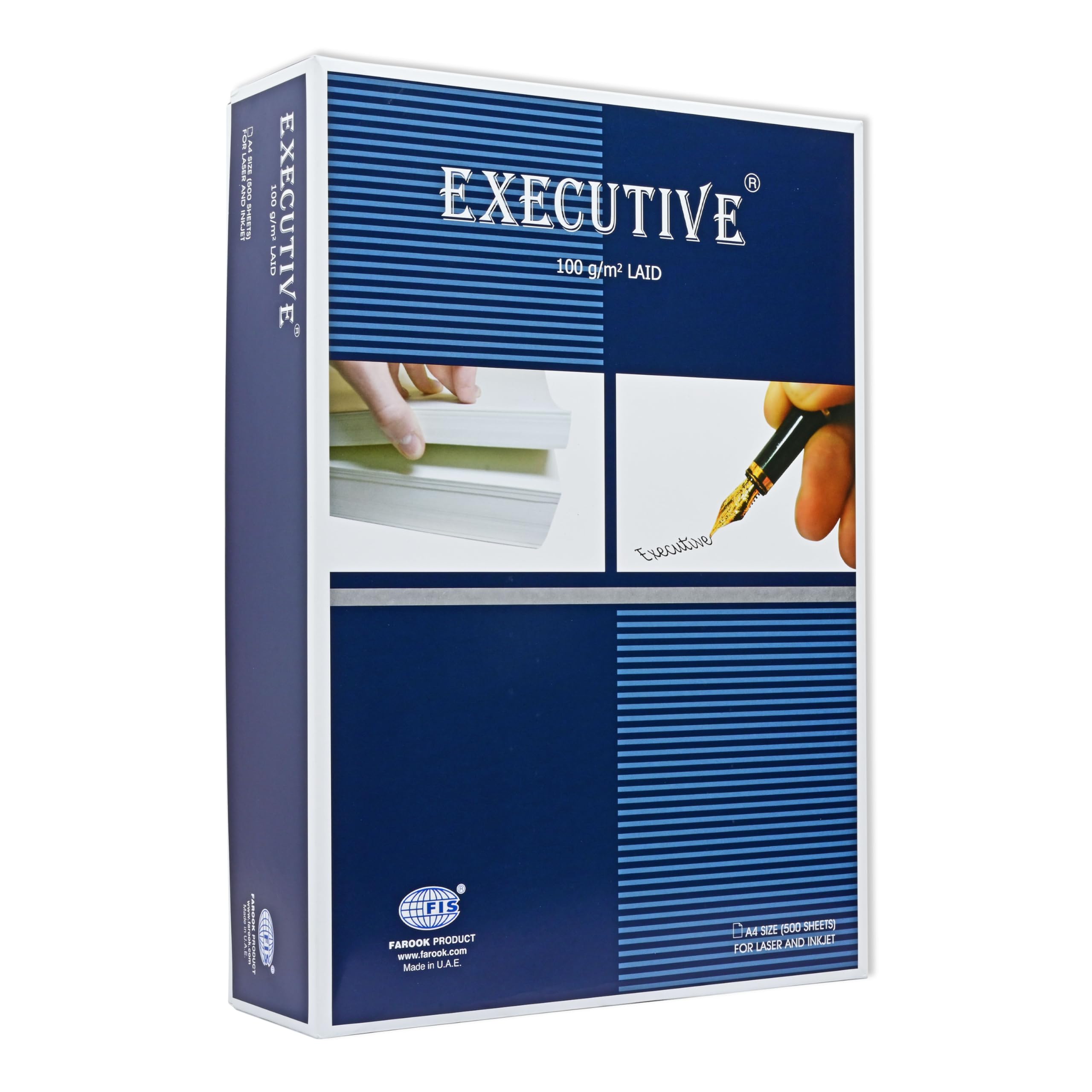 Executive Laid Paper, A4 Size(210x297mm) 100gsm, 500 Sheets Per Pack, Light Blue, Compatible with Premium Printers, Inkjet Printers, Laser & Copier, for Office, School & Home Use - FSPALD100LBL