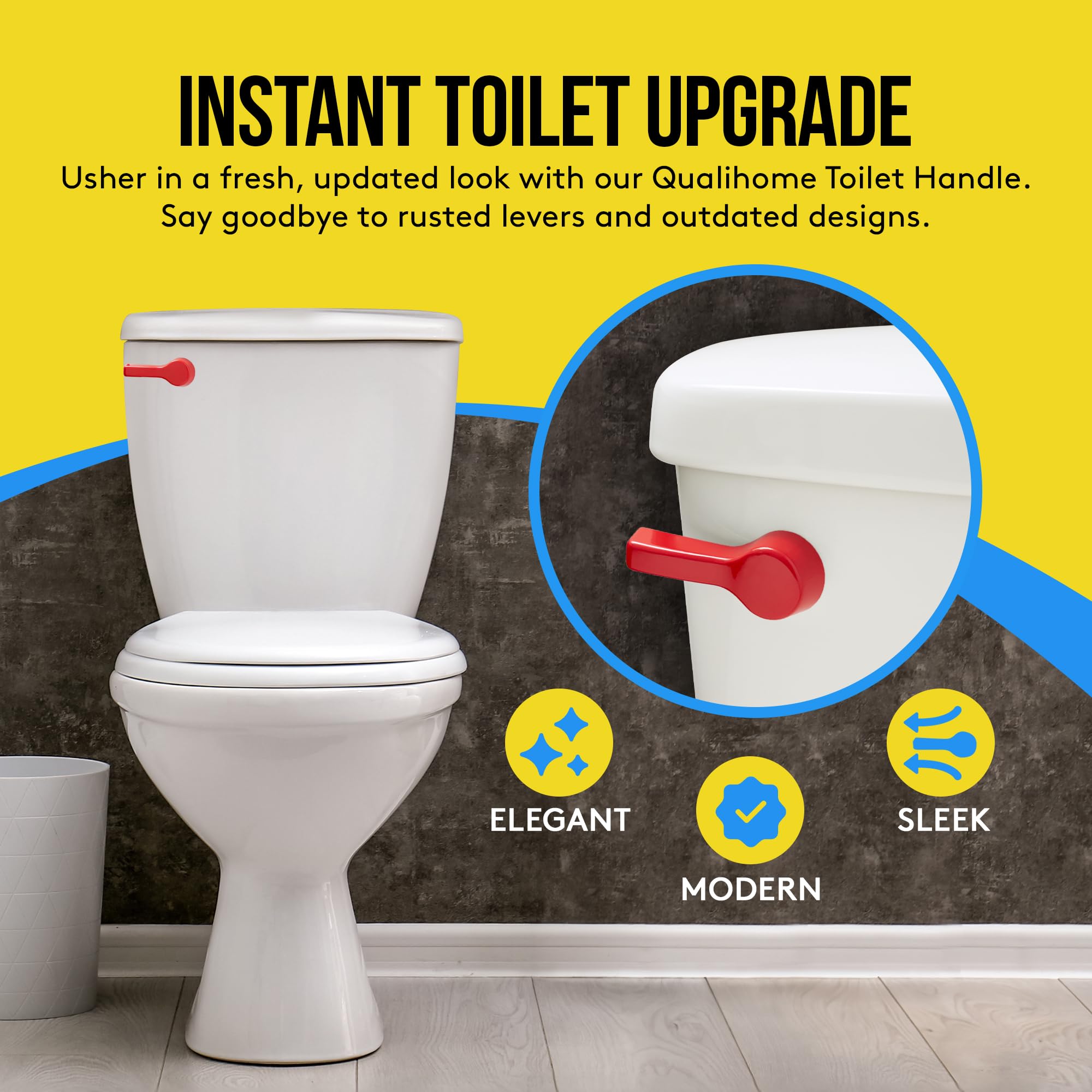 Qualihome Front Mount Toilet Handle, Universal Toilet