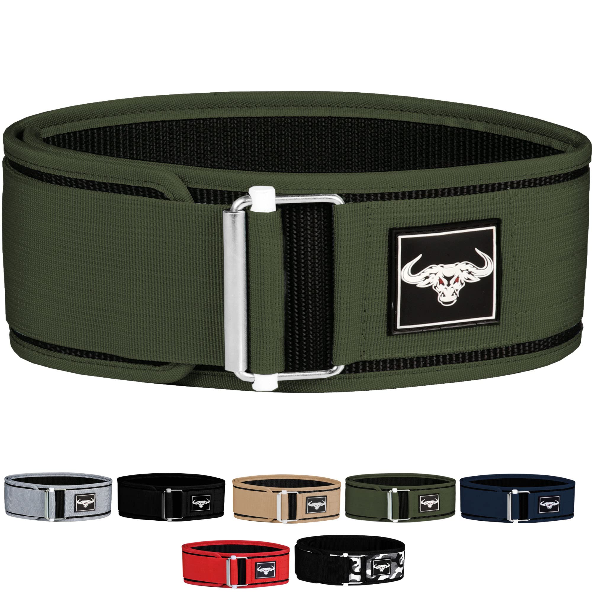IBRO Quick Locking Premium Weight Lifting Belt - Back Support for Powerlifting, Cross Training & Gym Bodybuilding - 4 Inch Nylon Men and Women with Metal Buckle for Core Stability