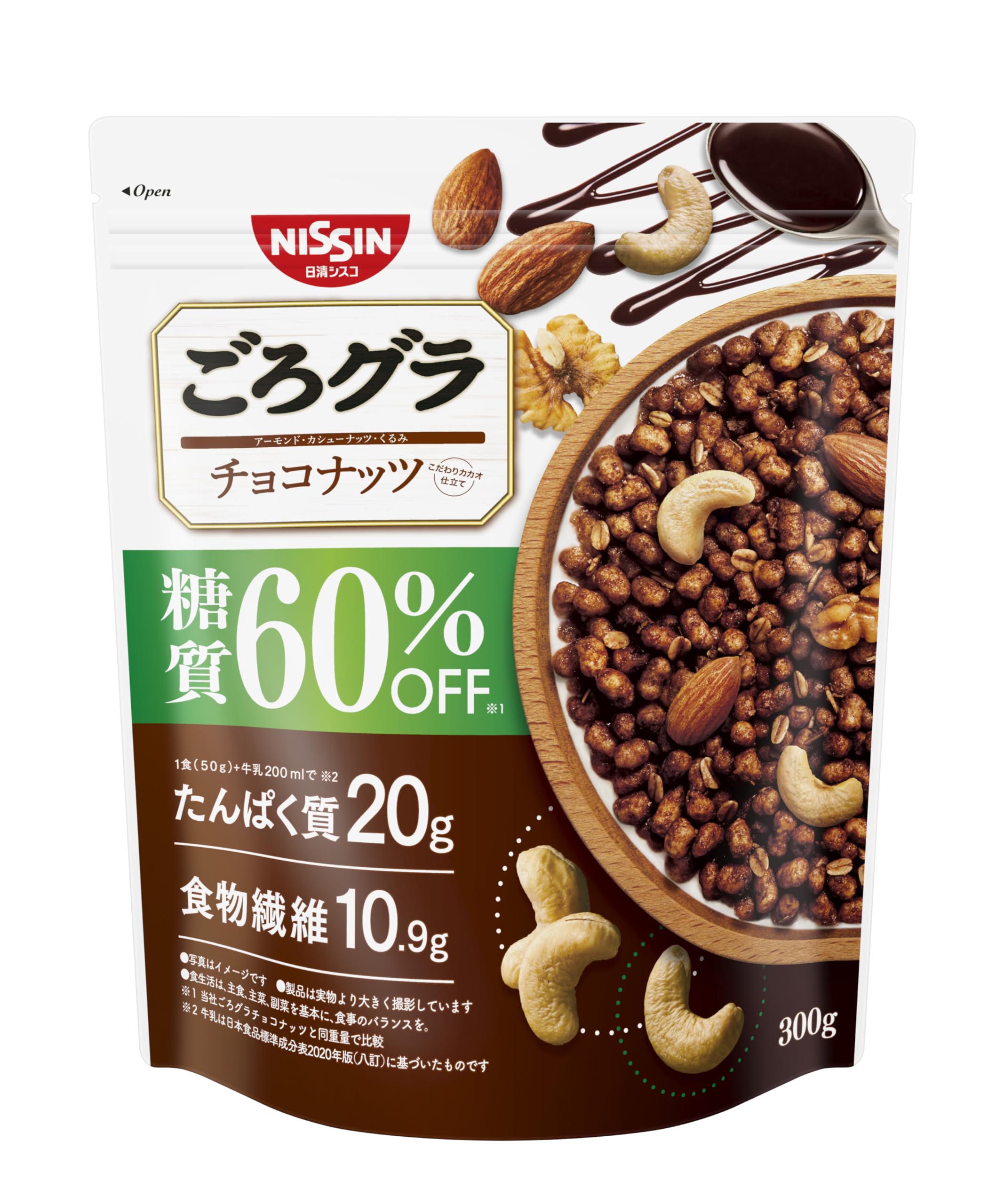 Amazon.co.jp: ごろグラ 日清シスコ 糖質60%オフ チョコナッツ 300g×6