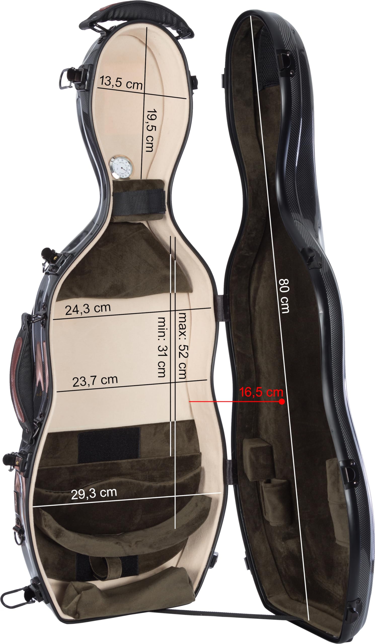 M-Case Custodia per Viola Fiberglass 38-43 Ultra Light point nero - oliva borsa musicale