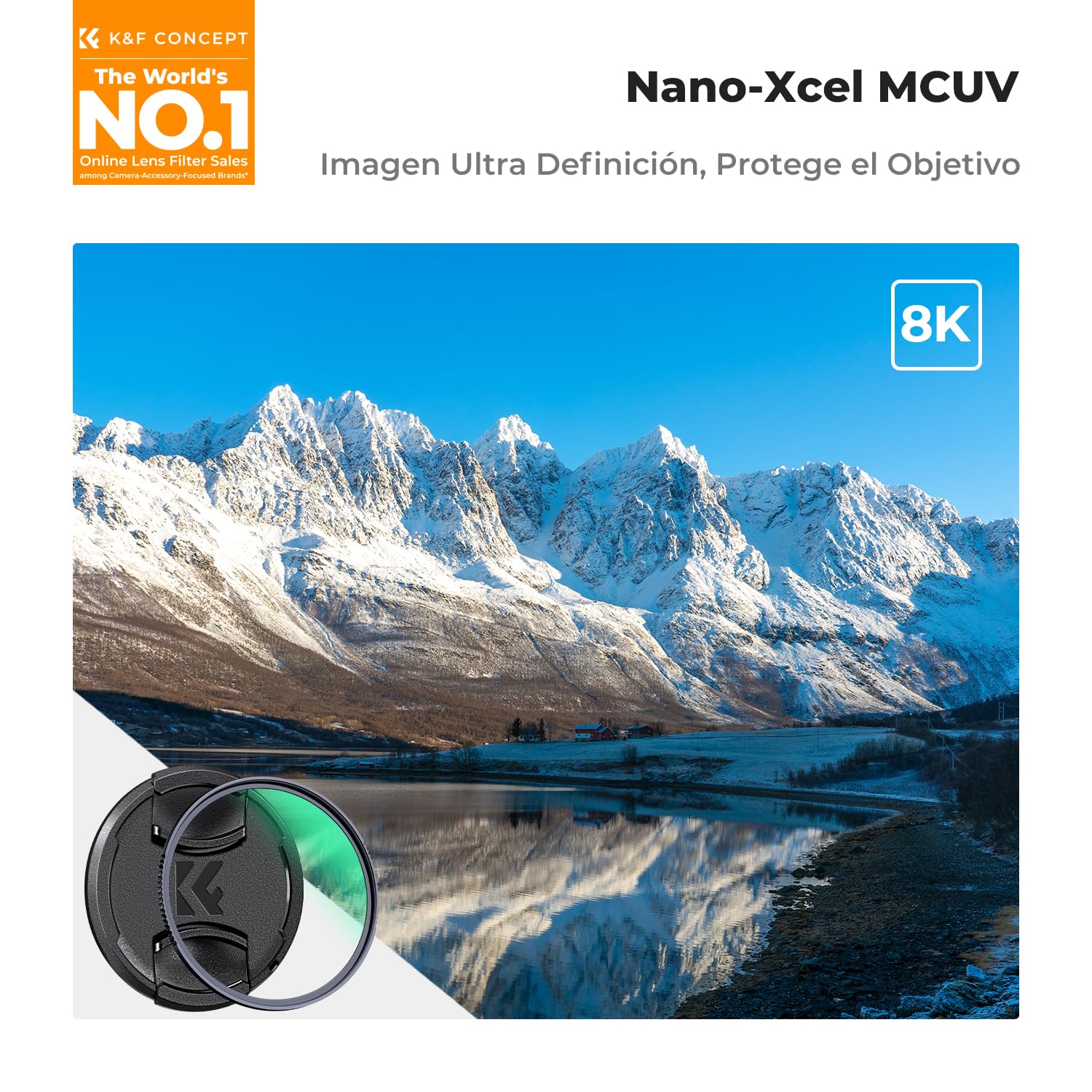 K&F CONCEPT Nano-Xcel 77MM Filtro UV Filtro de Protección con Tapa de Lente, Filtro MC UV Slim de HD Vidrio Óptico con 28 Capas Revestimiento Nano