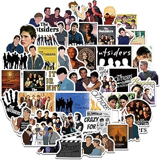 ENGOOFINE American TV Series Stickers The Outsider Stickers 50PCS Variety Vinyl for Water Bottle, Skateboard,Refrigerator,Hydro Flasks, Decal,Waterproof Vinyl Decal for Adults, Tenns Love Stickers (The Outsiders Stickers-50PCS)