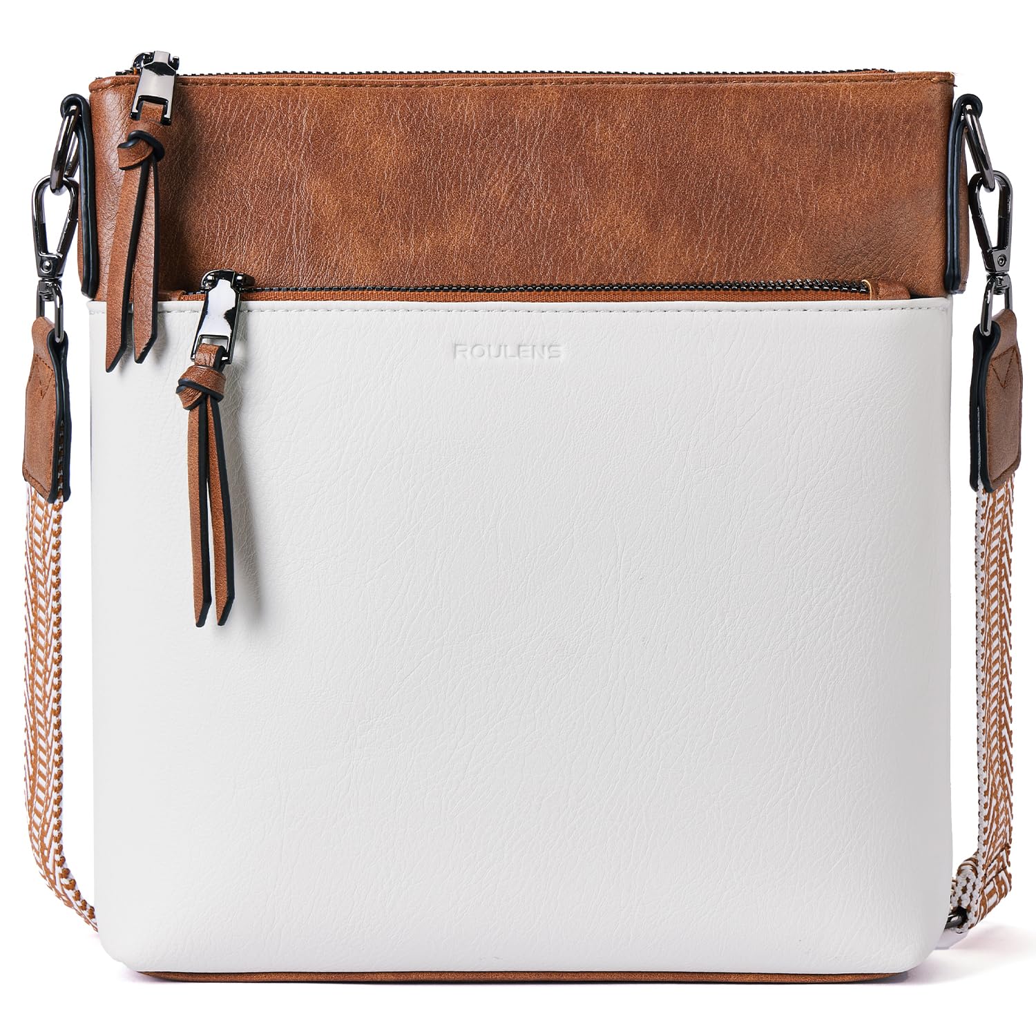 Roulens Mittel Damen Umhängetaschen, Leicht Damen Schultertasche aus Veganes Leder, Crossbody Bags für Frauen mit Verstellbar Abnehmbar Breiter Gurt