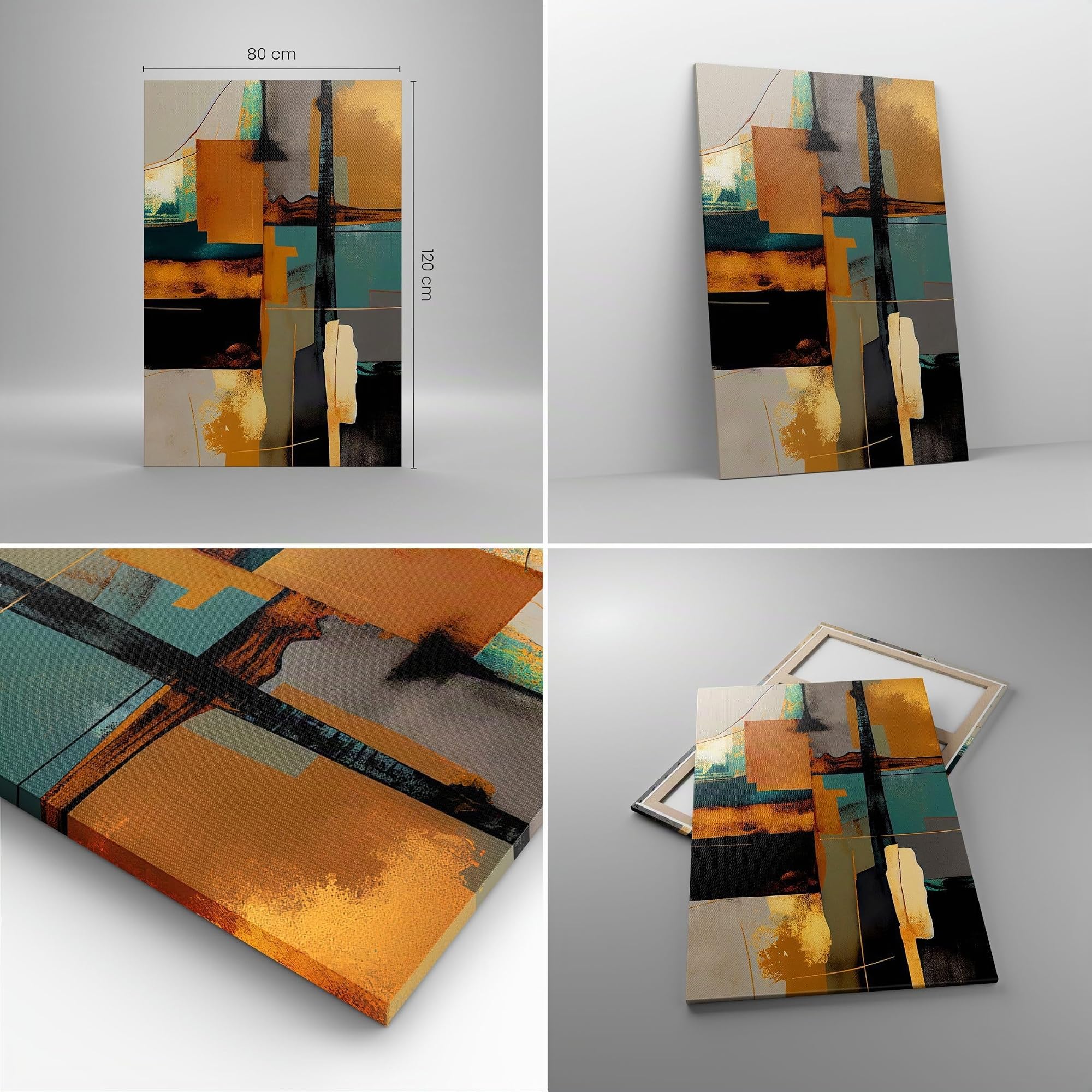 ARTTOR Quadri Moderni su Tela 80x120 cm Verticale Astratto Arte - 5801 | CIAO Astrazione Moderno Quadro Decorativo Grande Soggiorno Camera da Letto Decorazione da Parete Arte da Parete ARTTOR