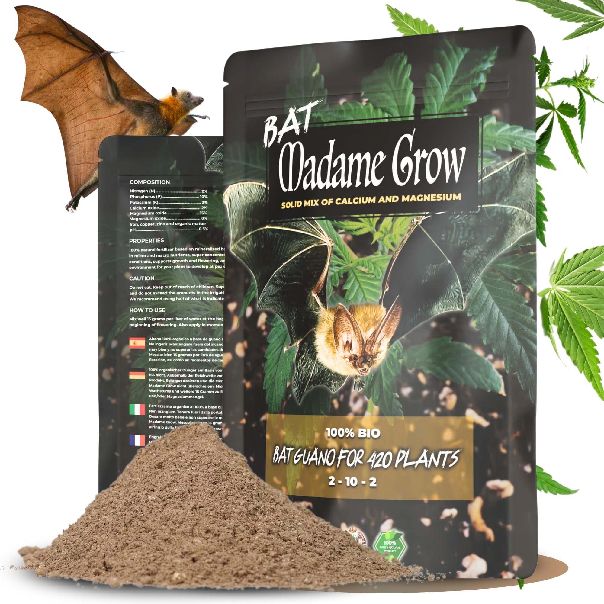 MADAME GROW Engrais Organique Guano BAT