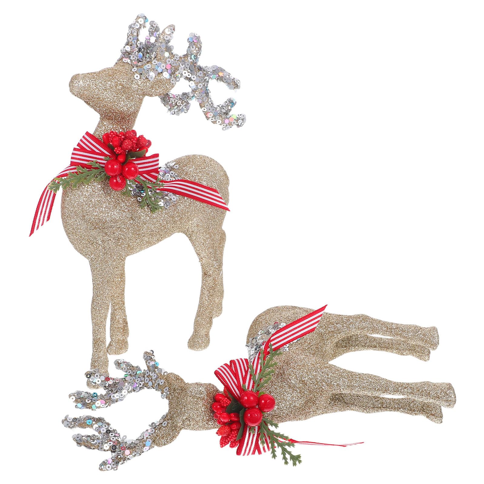 Figurines de Noël rennes statue cerf debout peluchées pour cheminée