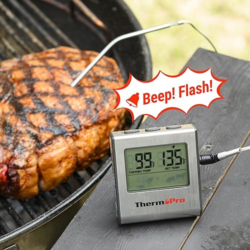 Miniatura 9 de Cocina digital LCD ThermoPro TP16grande de cocción comida carne termómetro para horno para barbacoa parrilla fumador temporizador de reloj integrado