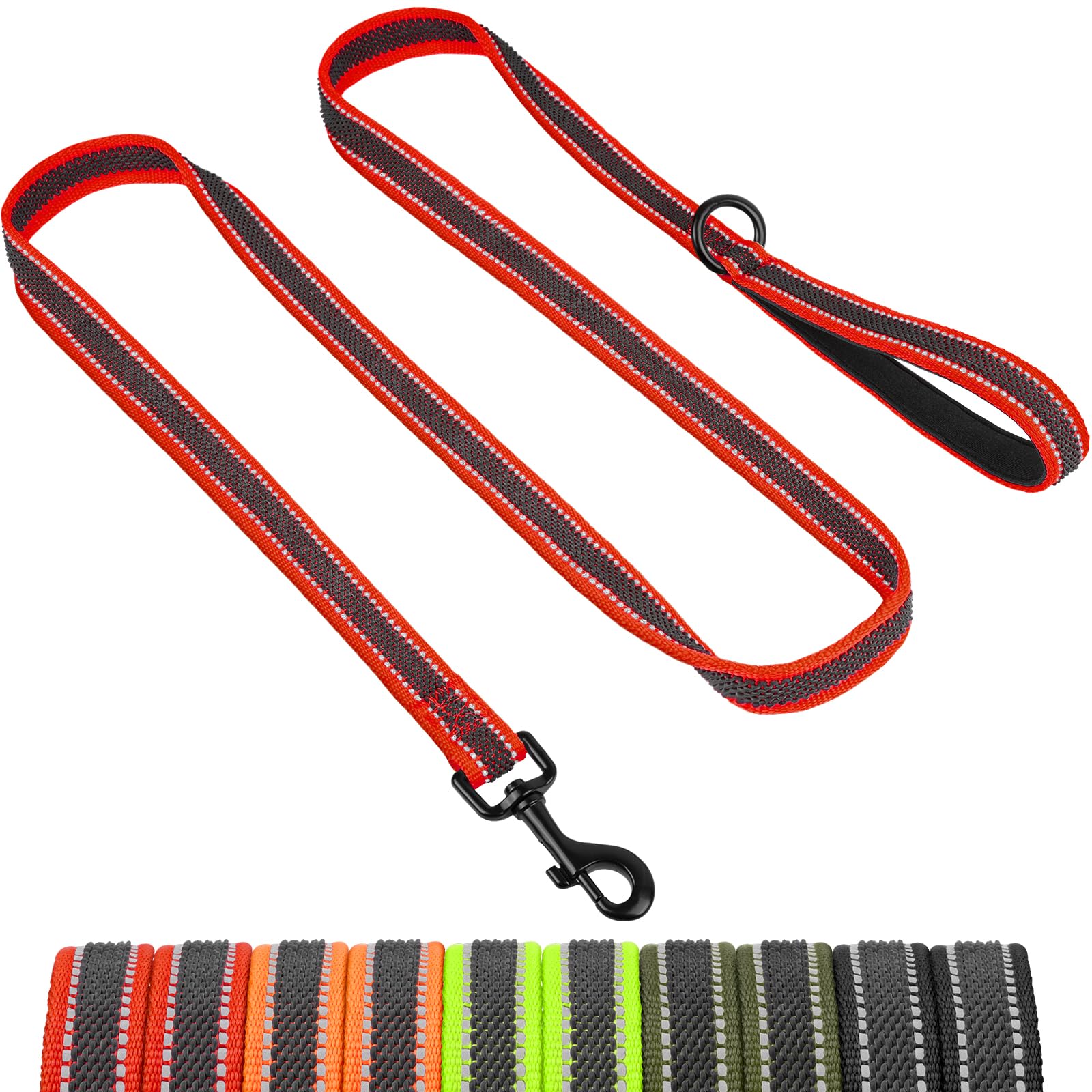 X XBEN Dog Leads for Small Medium, 20MM-2.2M Reflective Dog Lead with Soft Padded Handle, Training Lead Leash with Durable Rubber Thread