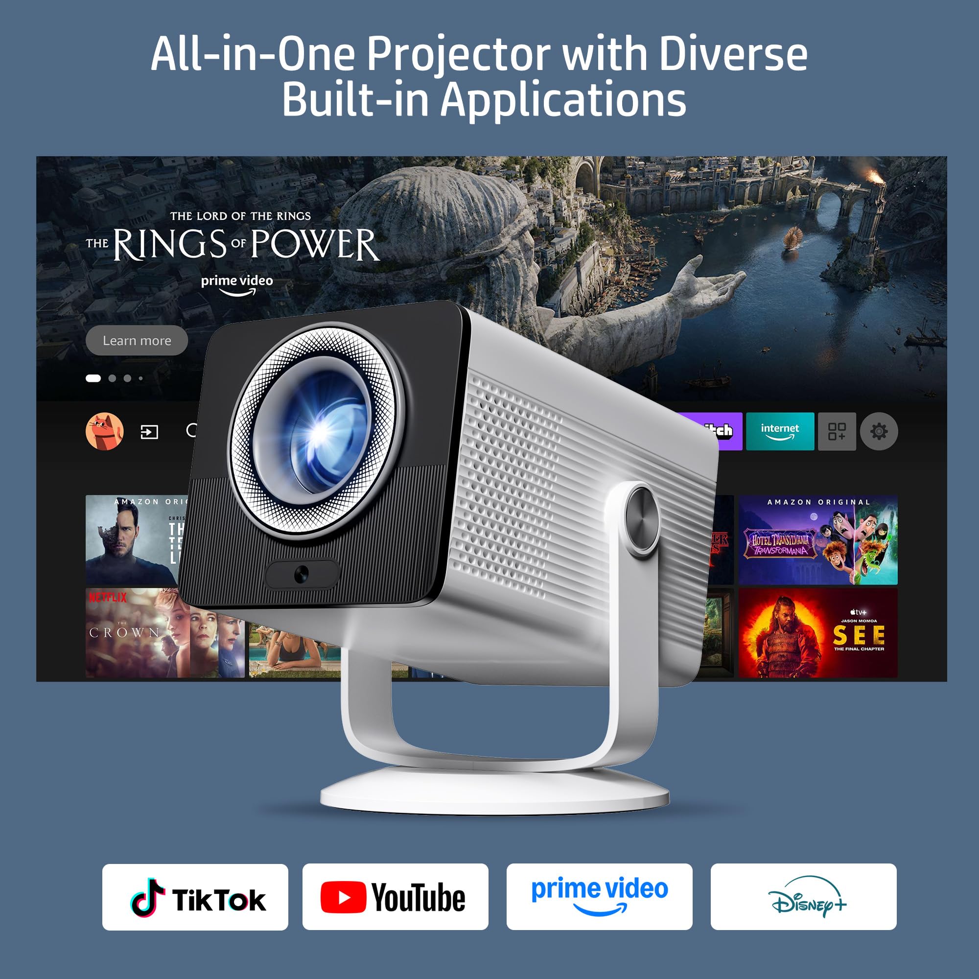 HP Vidéoprojecteur avec Applications, Compatible Batterie Externe USB-C